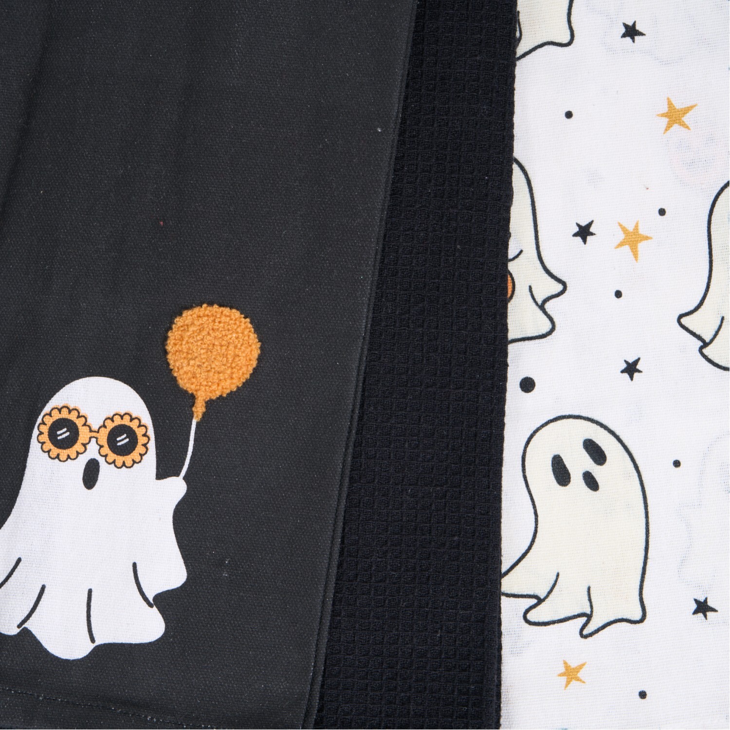 Pack of 3 Ghost Tea Towels Black and White Image 4