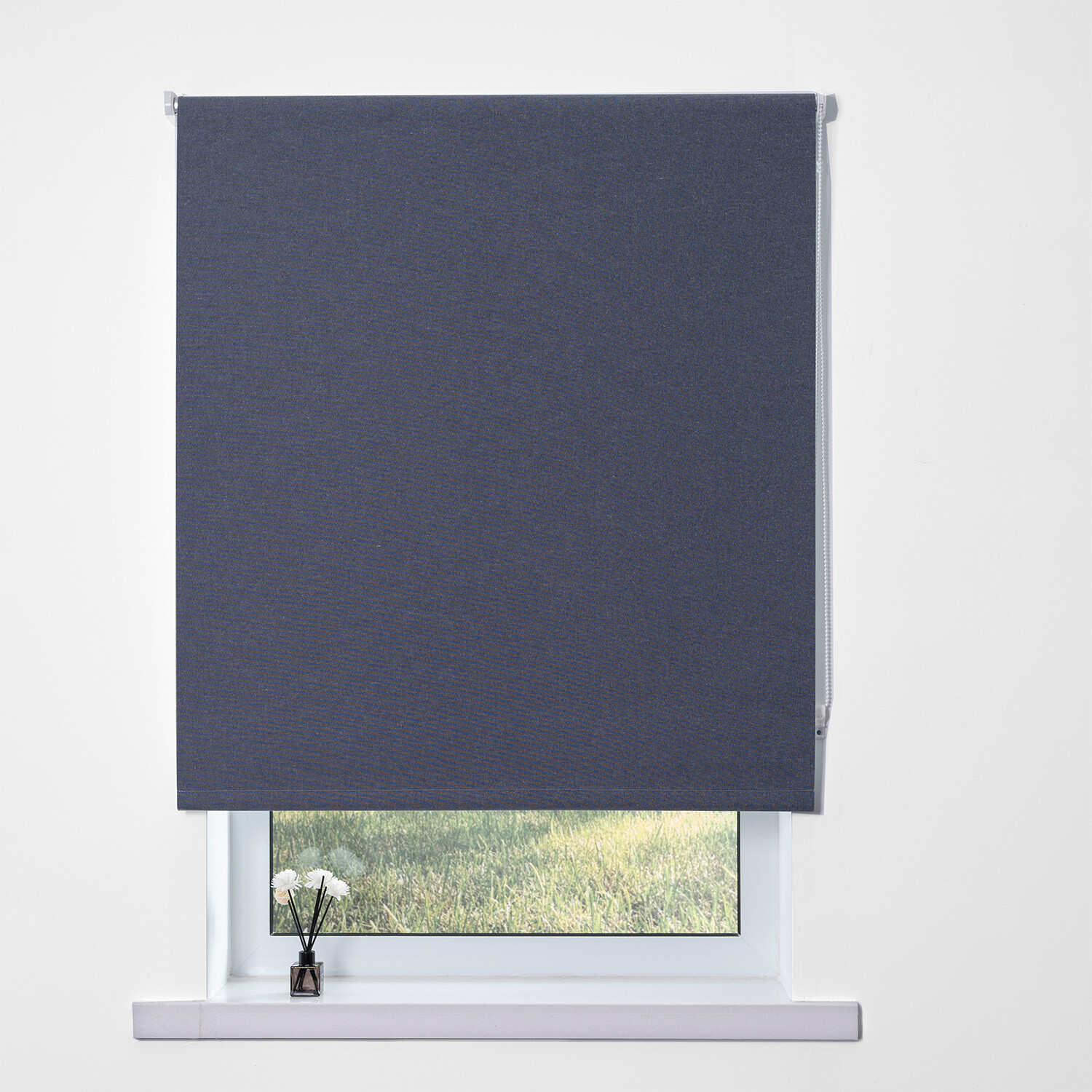 Blackout Textured Blind - Linen Denim / 90cm Image 2