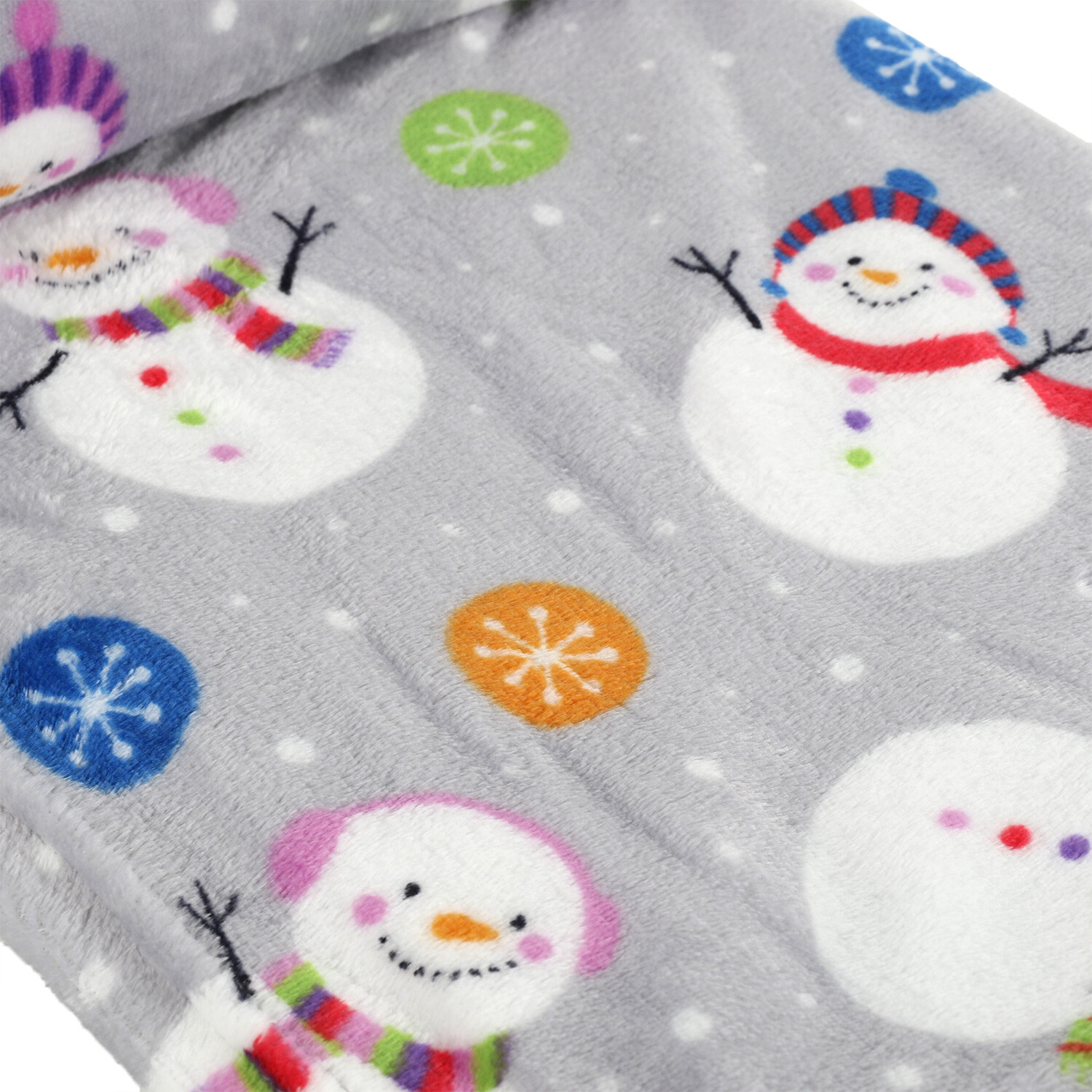 Cute Snowman Throw - Grey Image 2