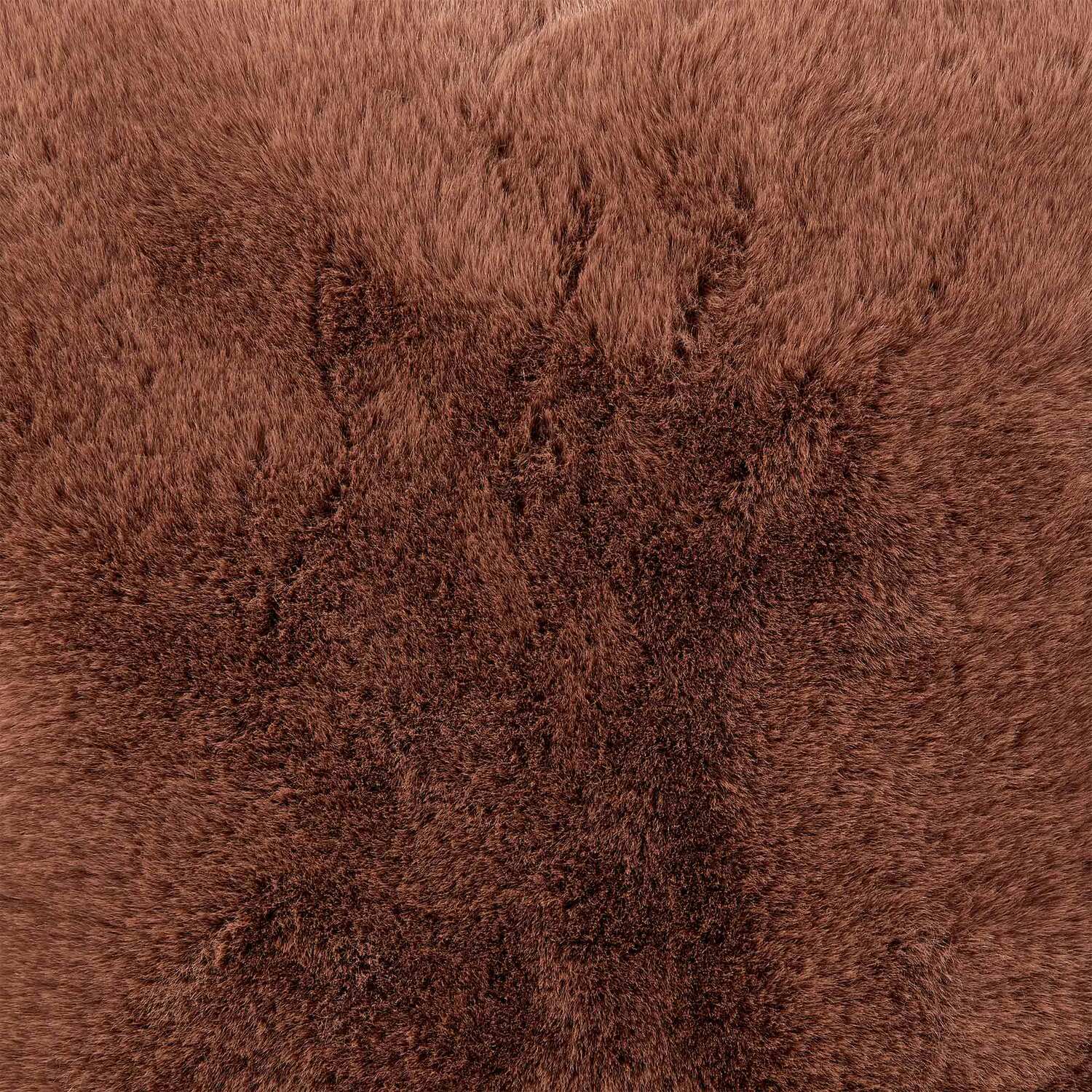 Rabbit Faux Fur Cushion - Mocha / 45cm Image 2