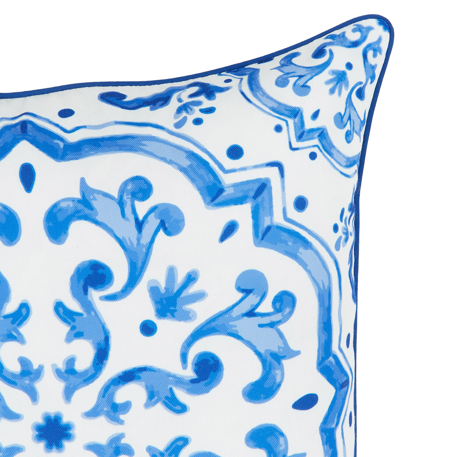 Amalfi Tile Reversible Cushion - Blue Image 2