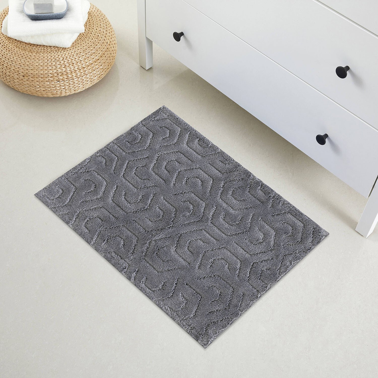 Oslo Bath Mat - Dark Grey Image 2