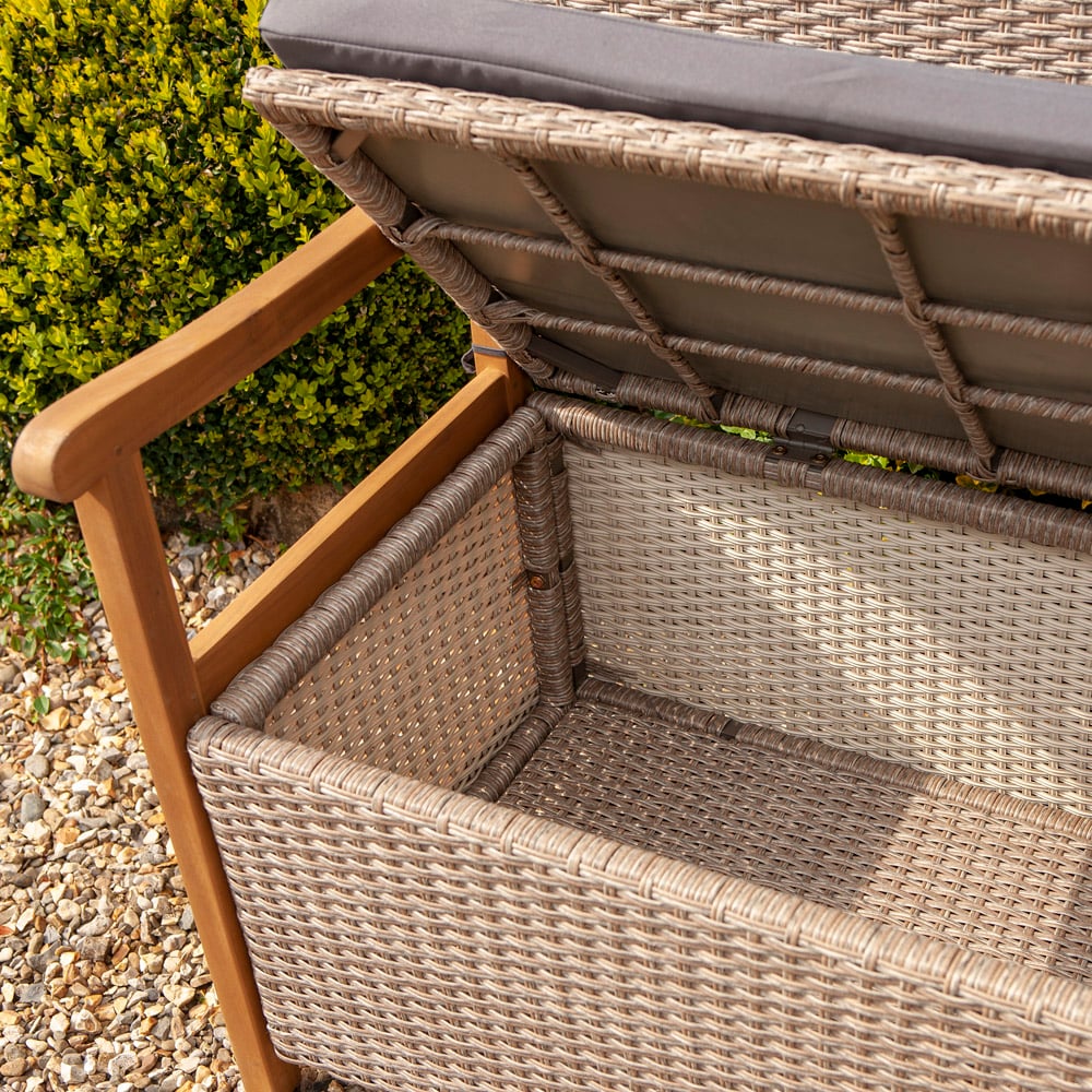 Rowlinson Alderley Natural Rattan Storage Bench Image 6