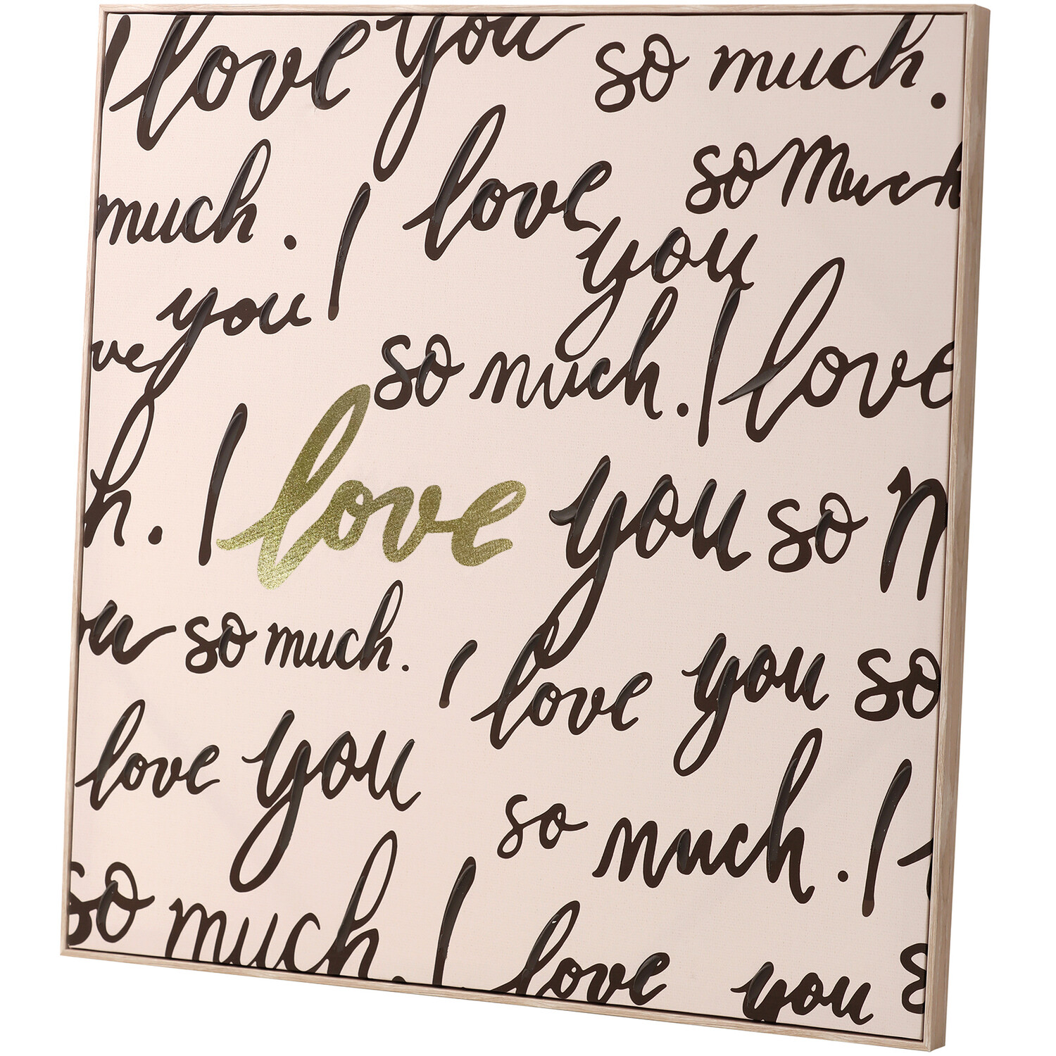 I Love You Handpainted Framed Art Beige Image 3