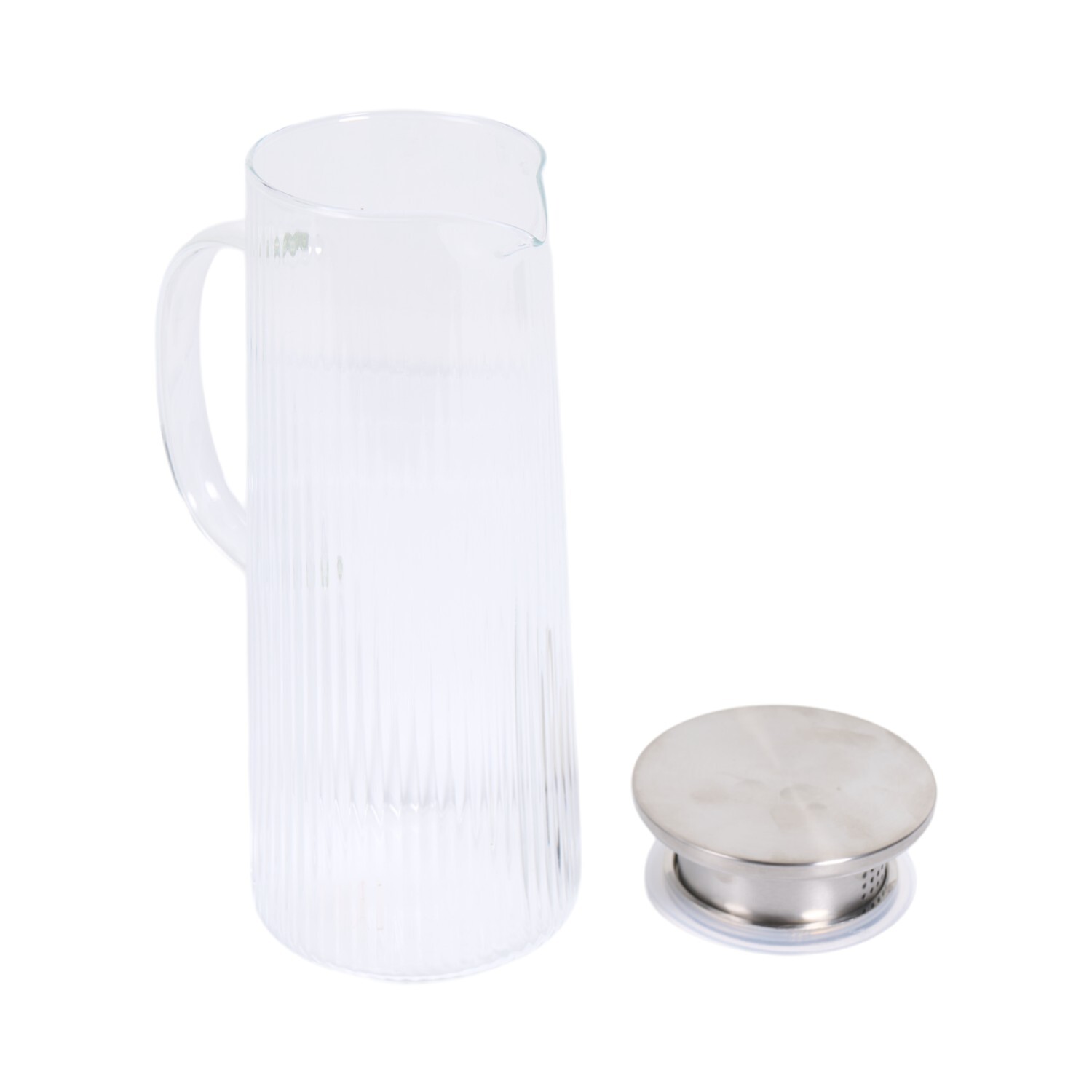 Ribbed Glass Jug 1.3L Clear Image 5