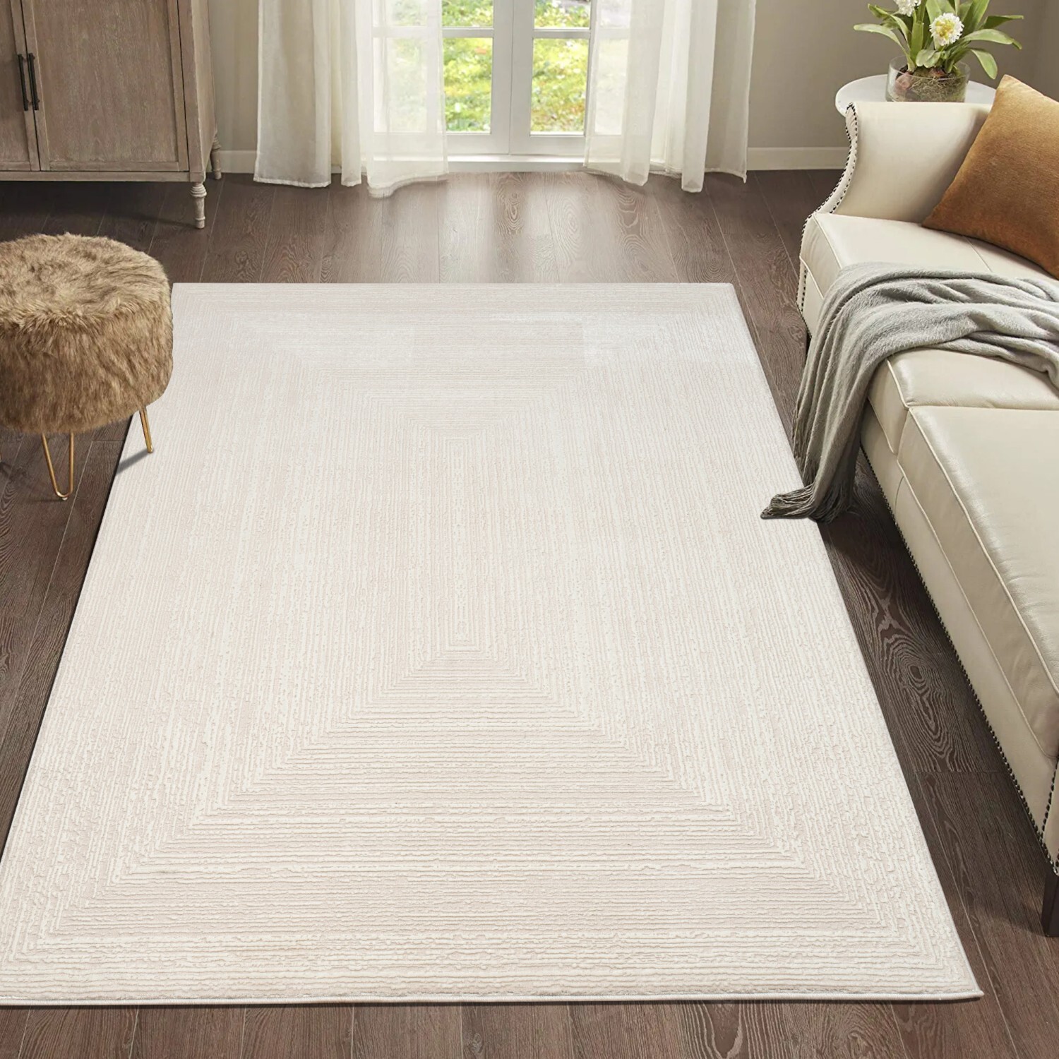 Eden Frame Rug Cream 170cm Image 2