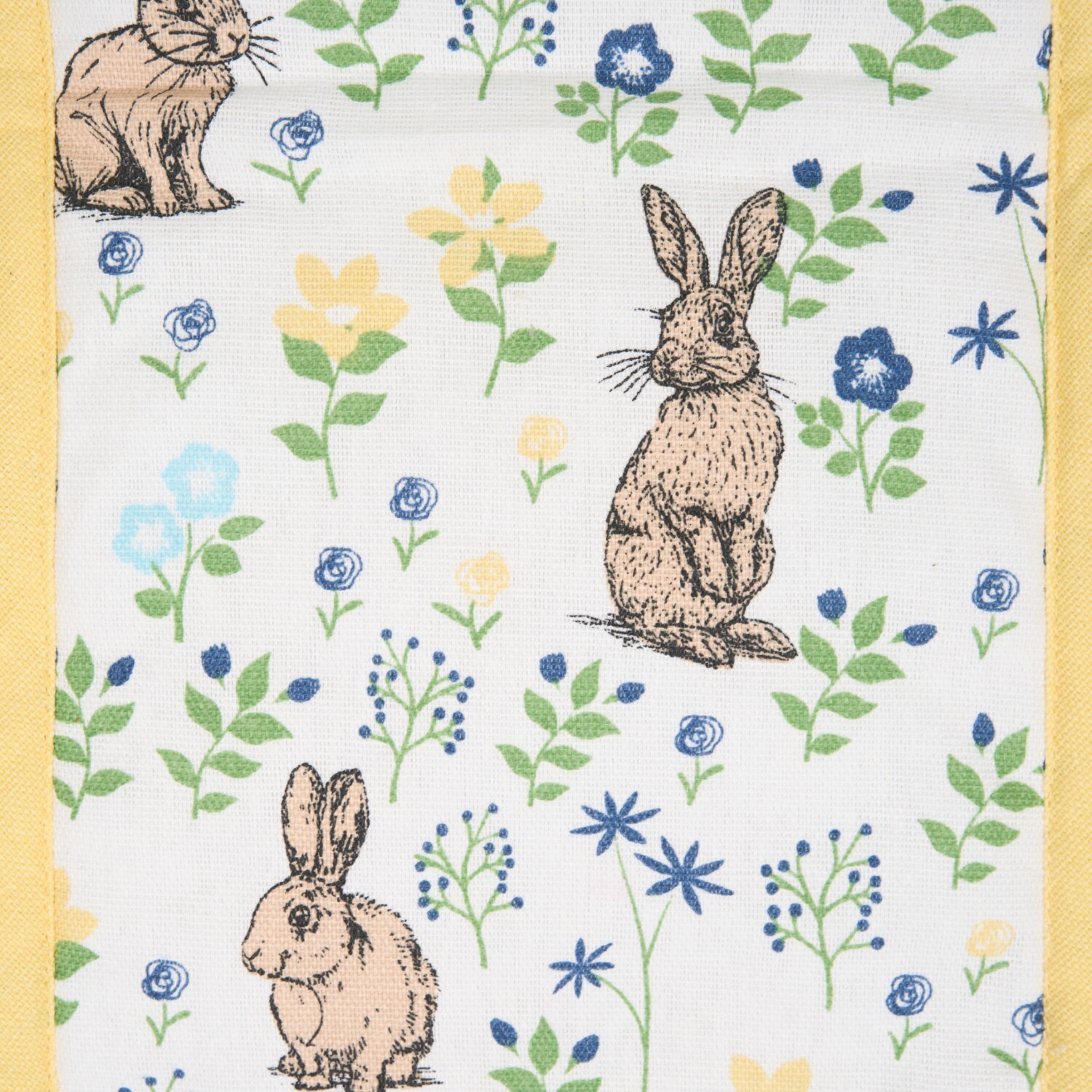 Floral Bunny Double Oven Glove Yellow Image 5