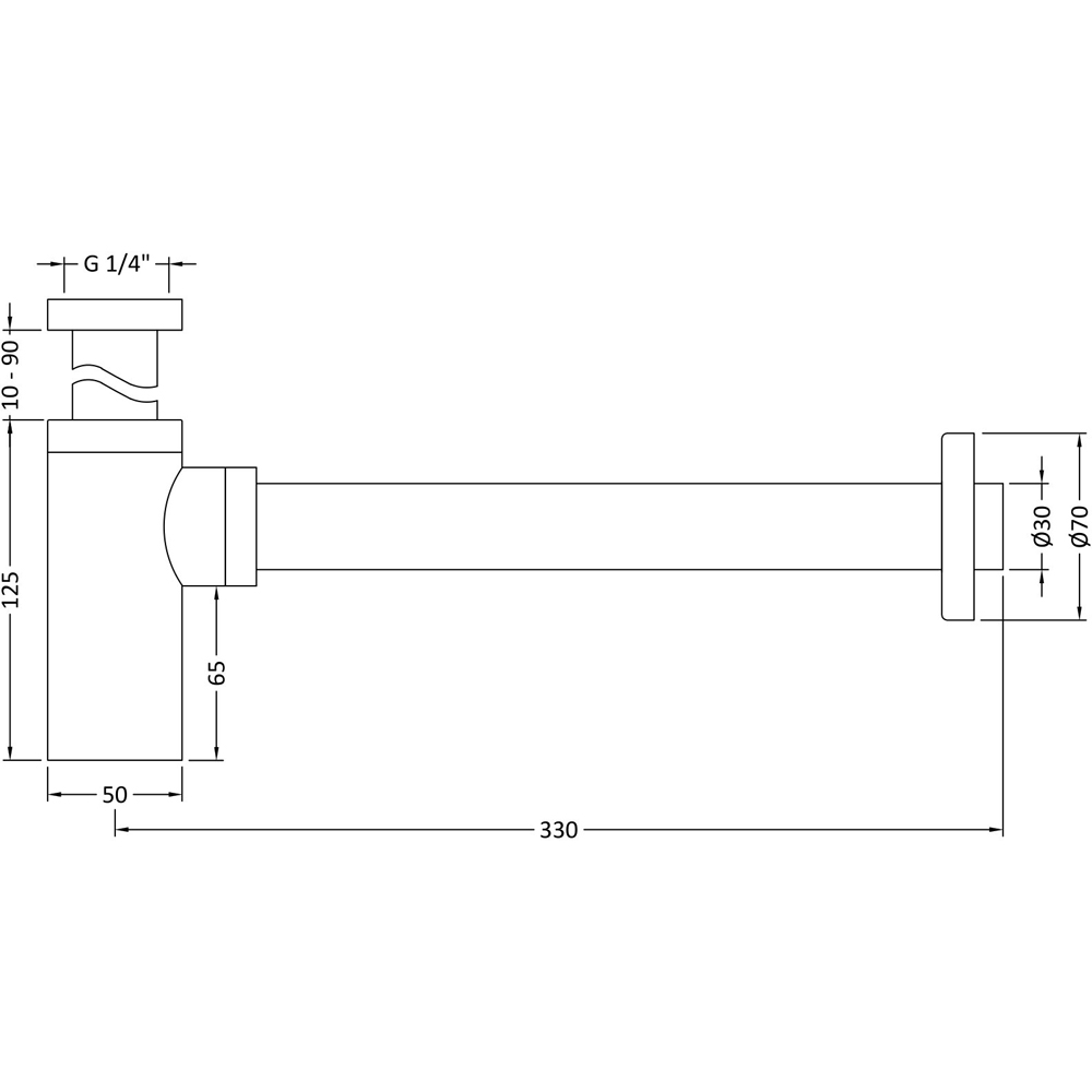 nuie Ceramics Accessories Chrome Bottle Trap 70mm Image 2