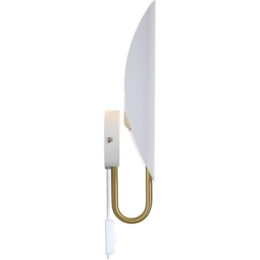 Nordlux Spargo White and Brass Curved Shade Wall Light Image 4