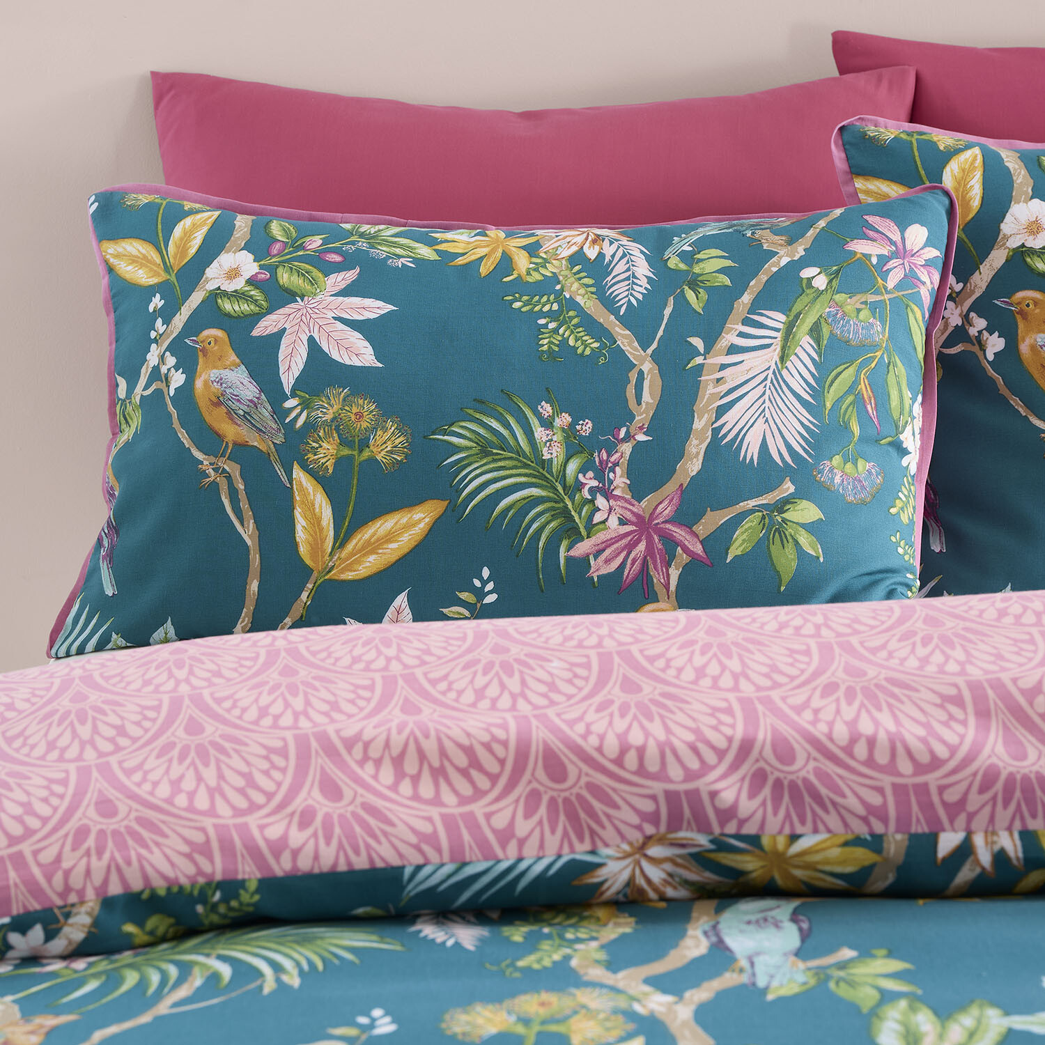 Botanical Birds Duvet Set - Multicolour / Superking Image 3