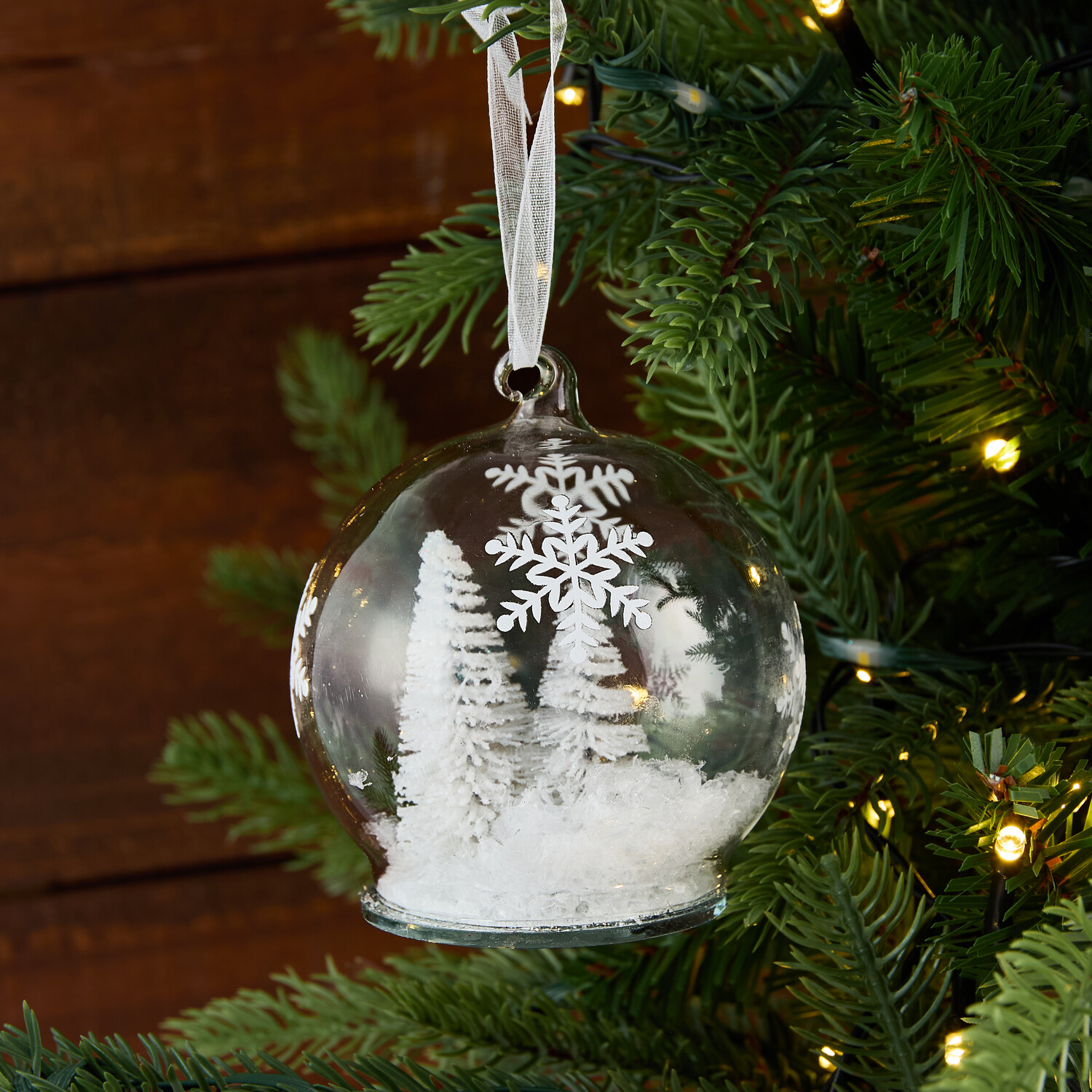 Tree Scene Snowy Bauble Image 3