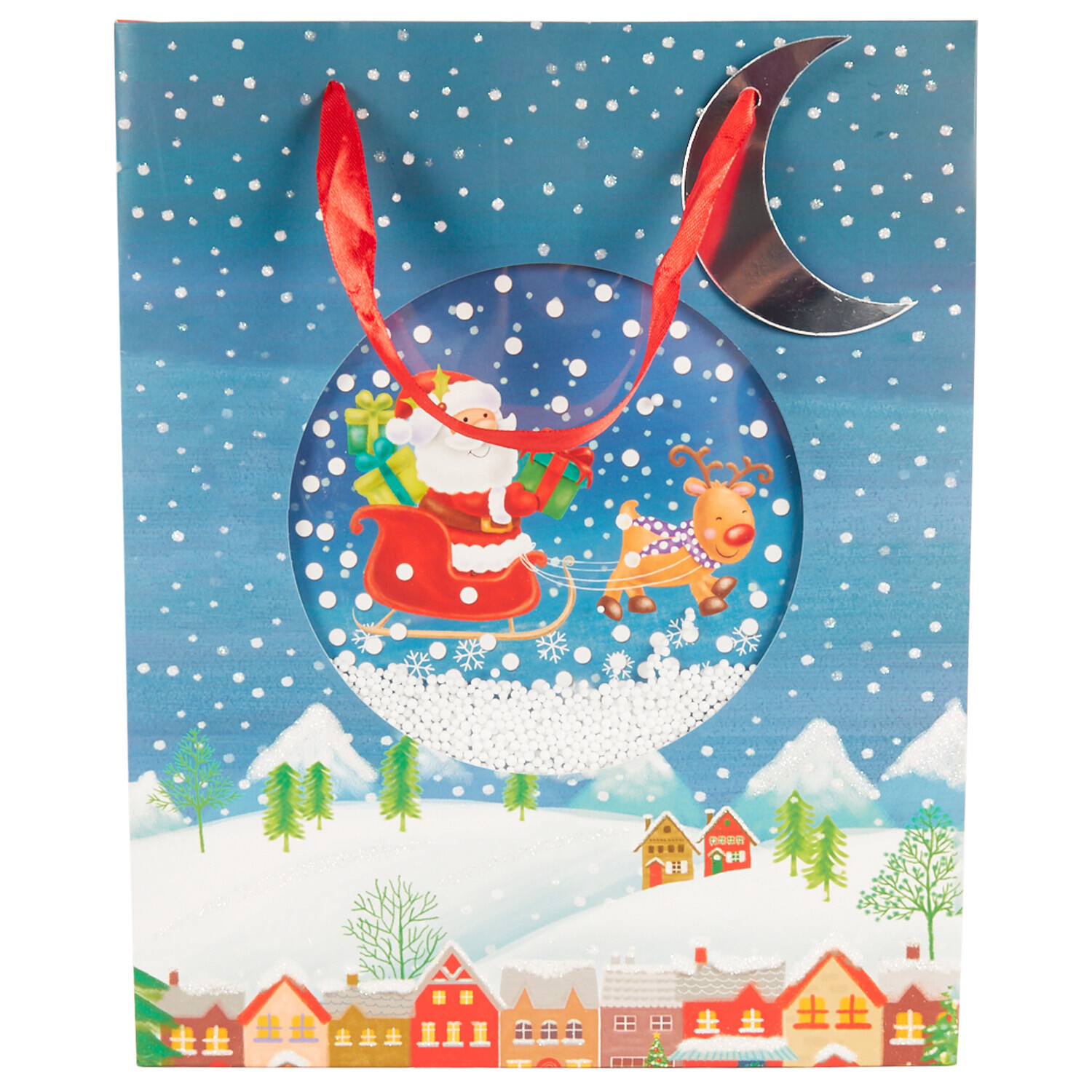 Novelty Santa Gift Bag Large - Blue Image 2