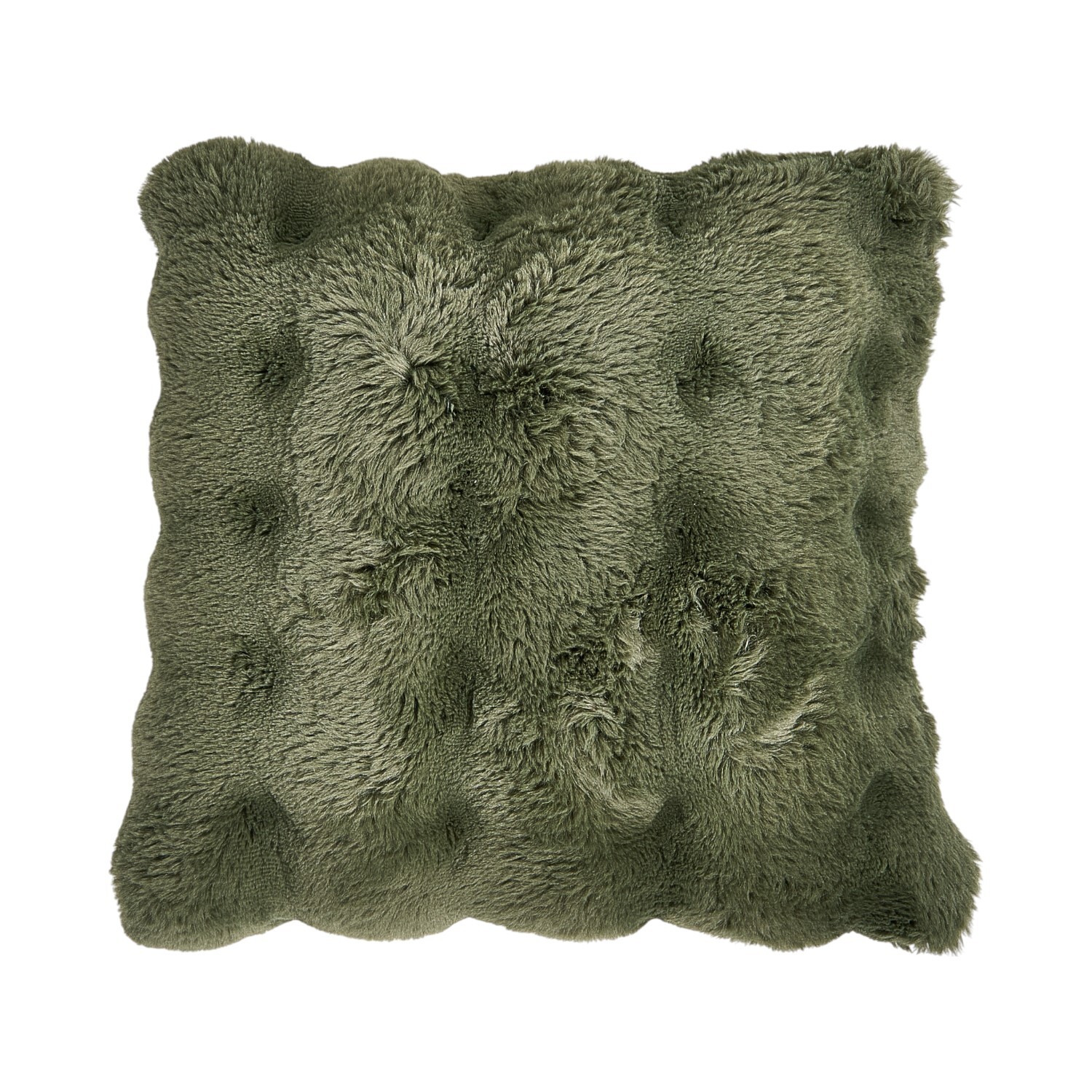 Aspen Faux Fur Cushion Green Image 2