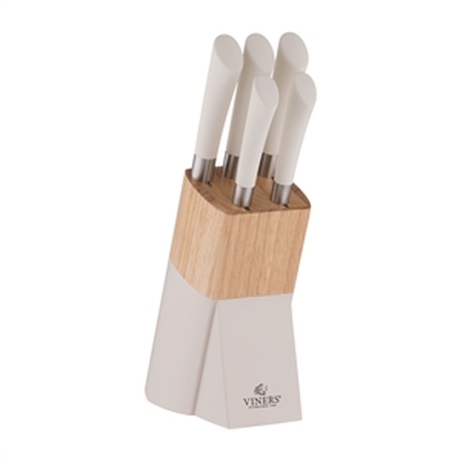 Allure 6-Piece Knife Block Set - Cream Image 2