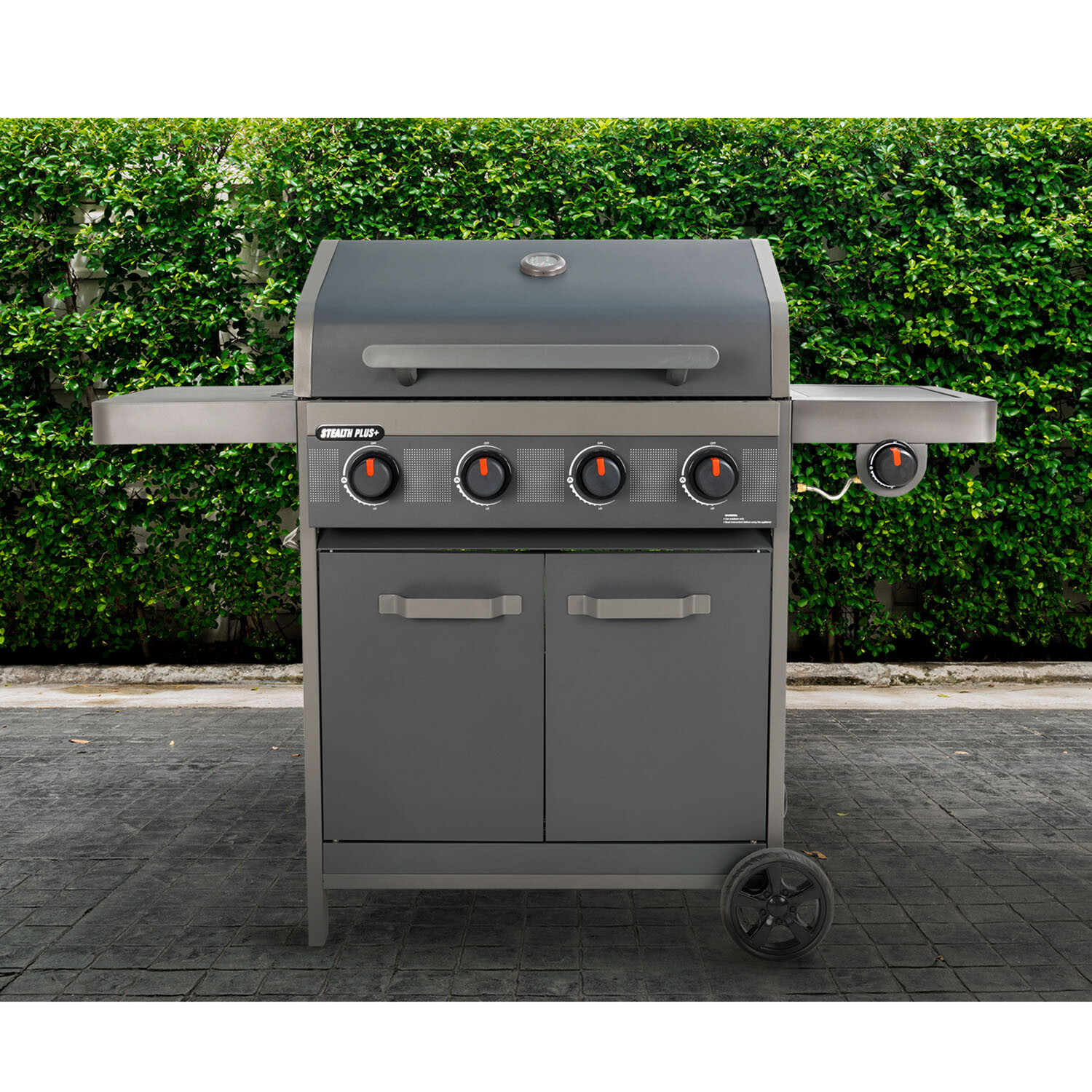 Cubal 4 Burner Gas BBQ with Side Burner - Black Image 13