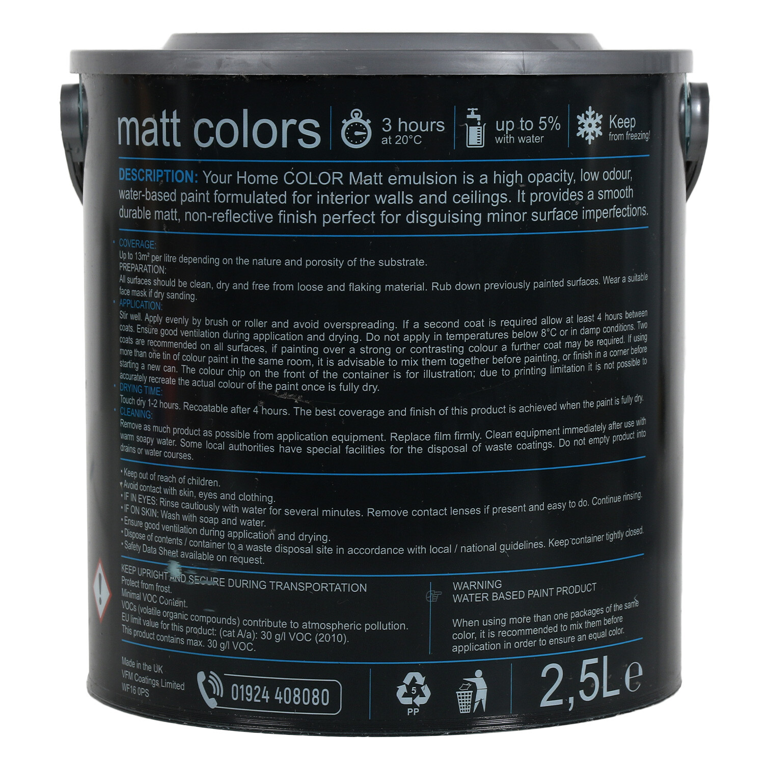 Your Home Walls & Ceilings Duck Egg Matt Emulsion Paint 2.5L Image 2