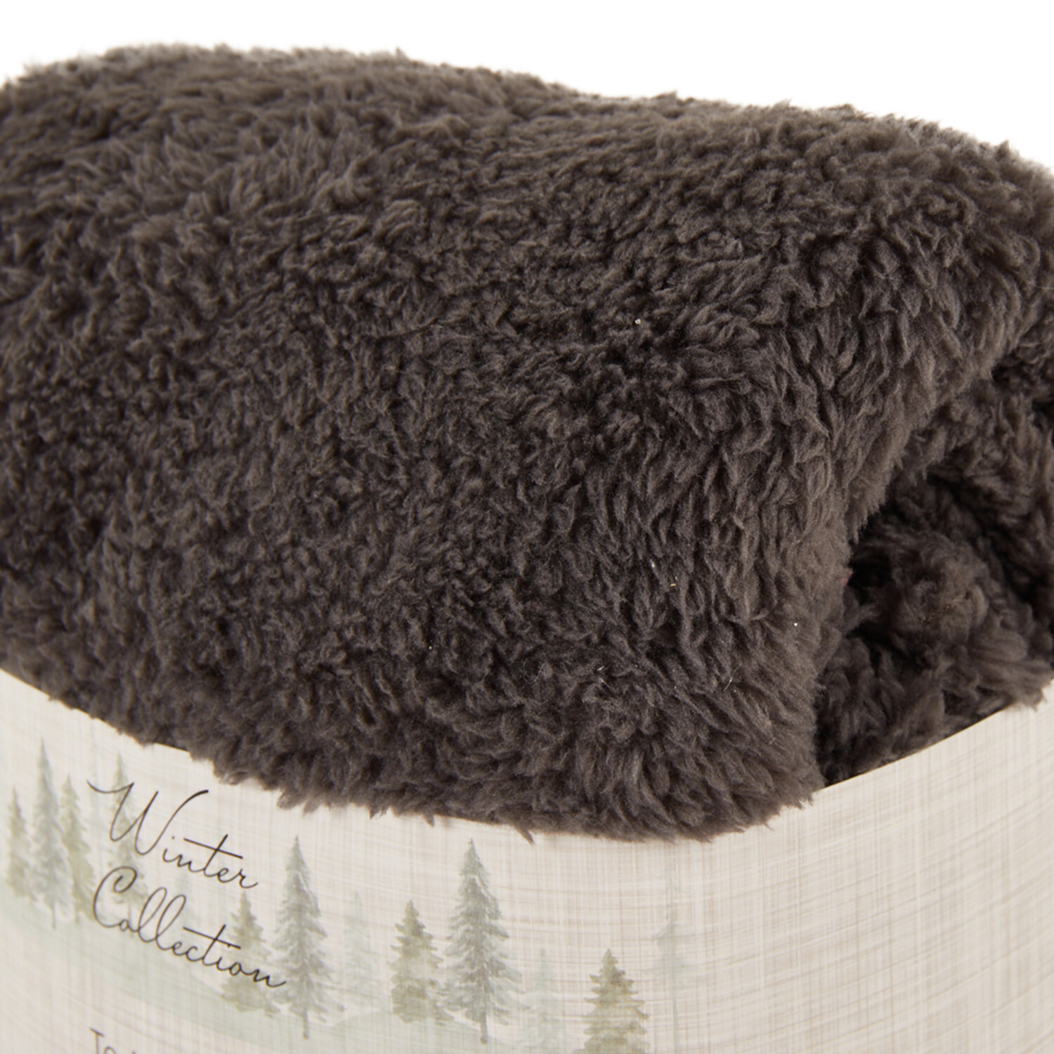 Teddy Fleece Pillowcase Pair Charcoal - Charcoal Image 3