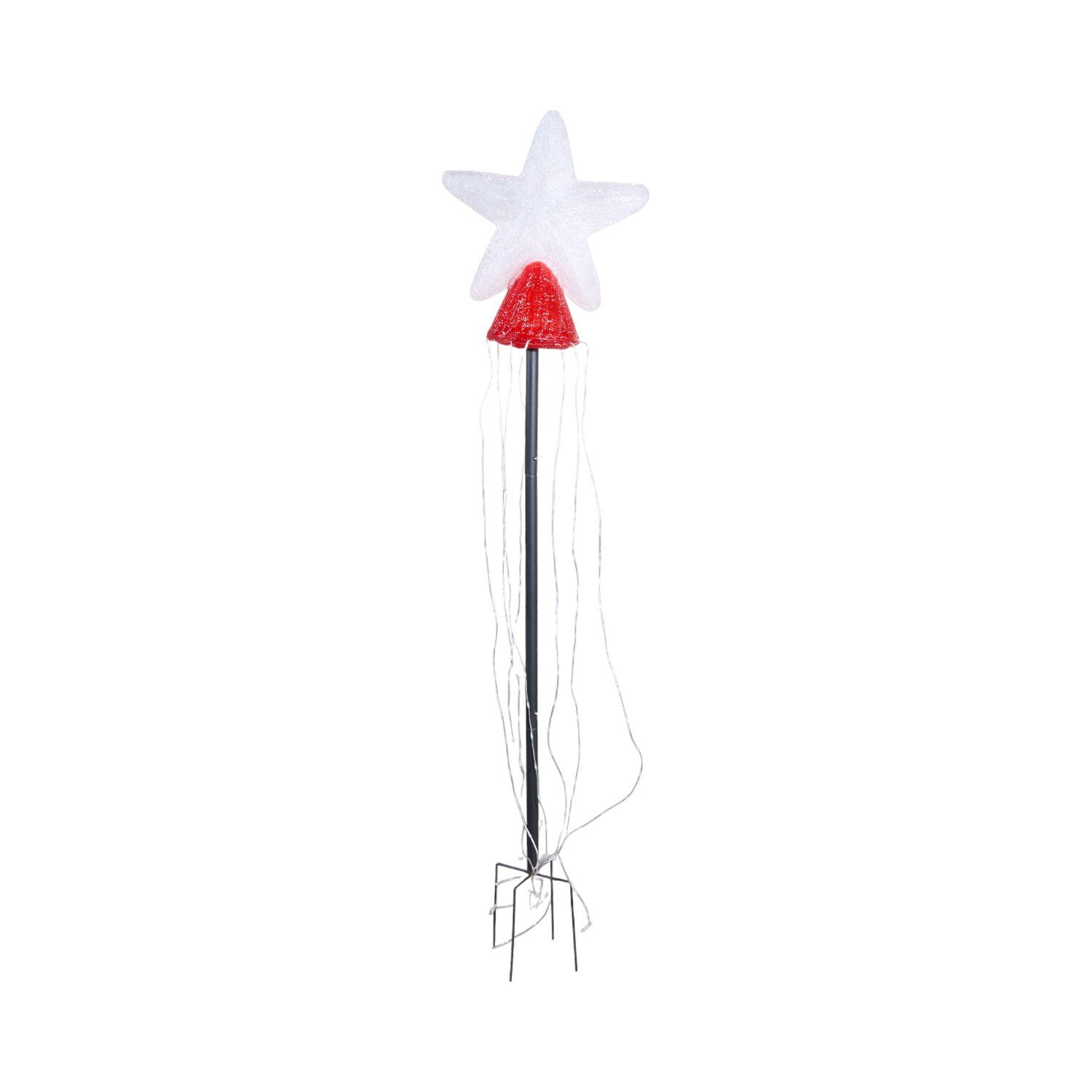 LED Acrylic Star Maypole Light White and Red Image 2