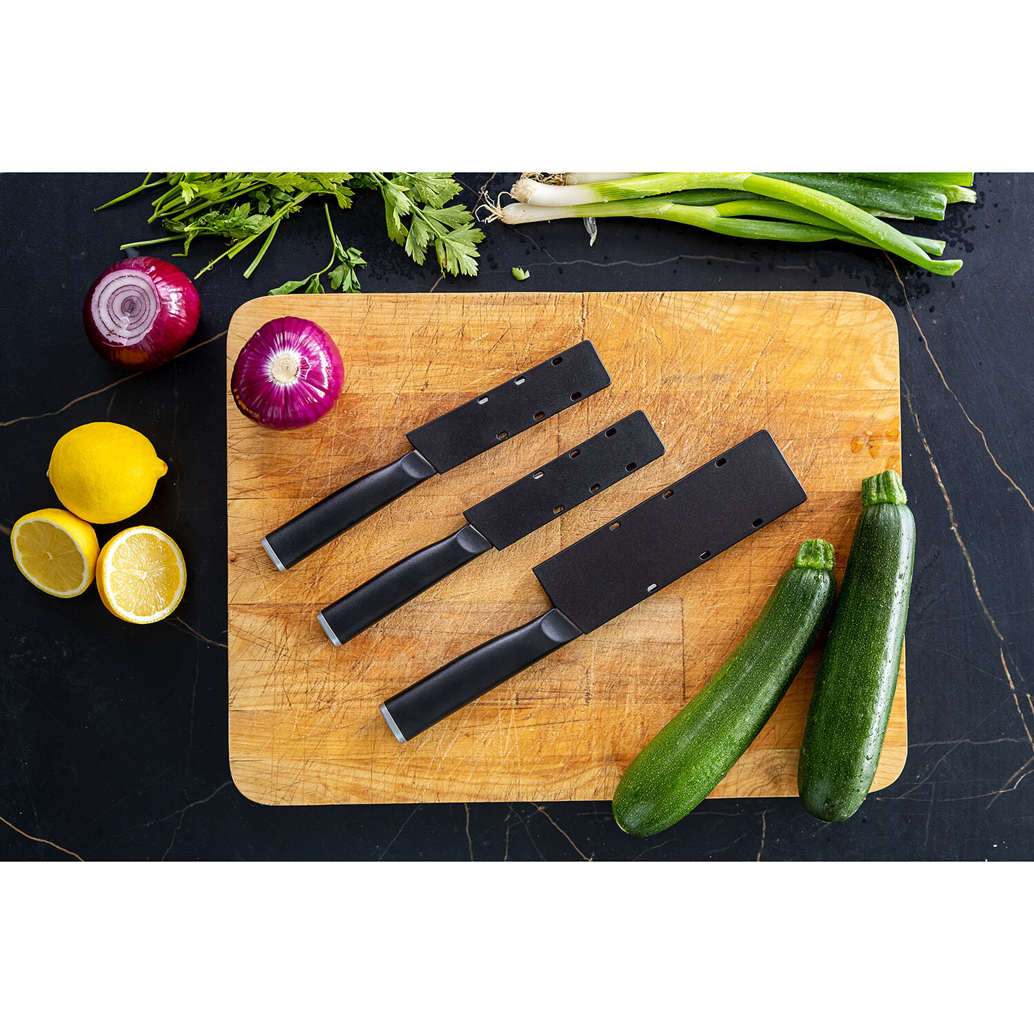 Pack of 3 Kitchen Aid Knife Set - Black Image 7