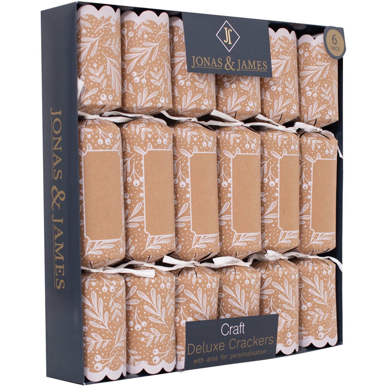 Pack of 6 Craft Deluxe Crackers Cream Image 4