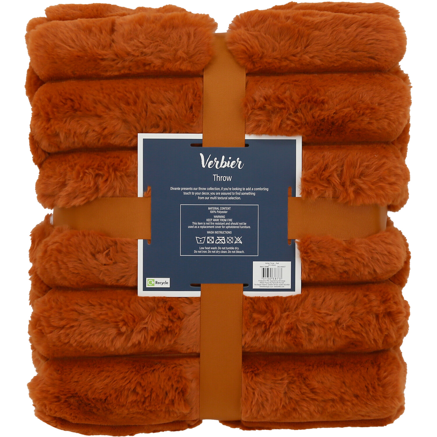 Verbier Faux Fur Throw Rust Image 2