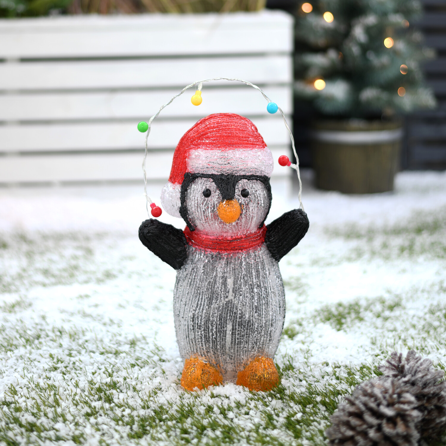 Traditional Acrylic LED Penguin Christmas Ornament Image 3