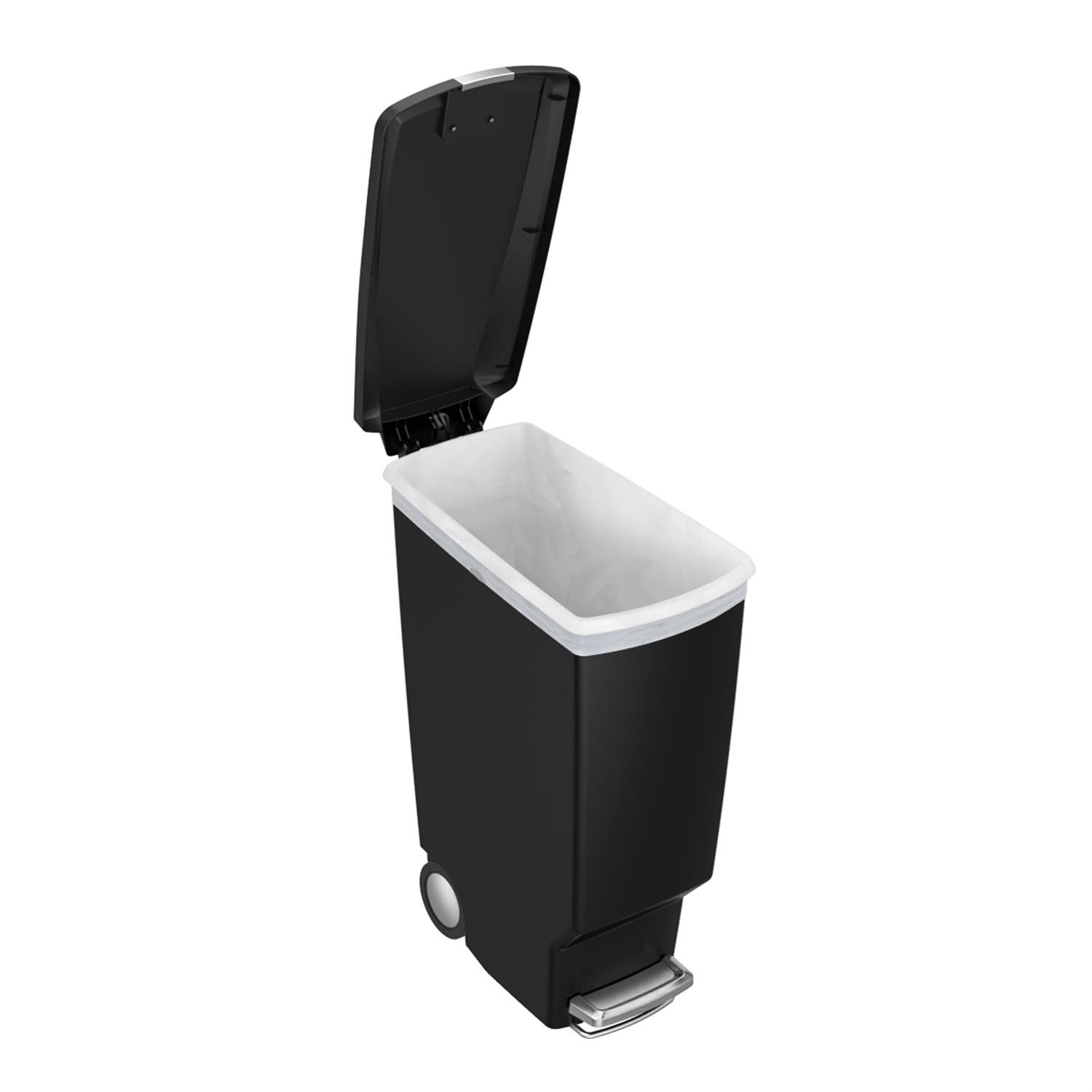 Simplehuman Black Slim Pedal Plastic Bin 40L Image 5