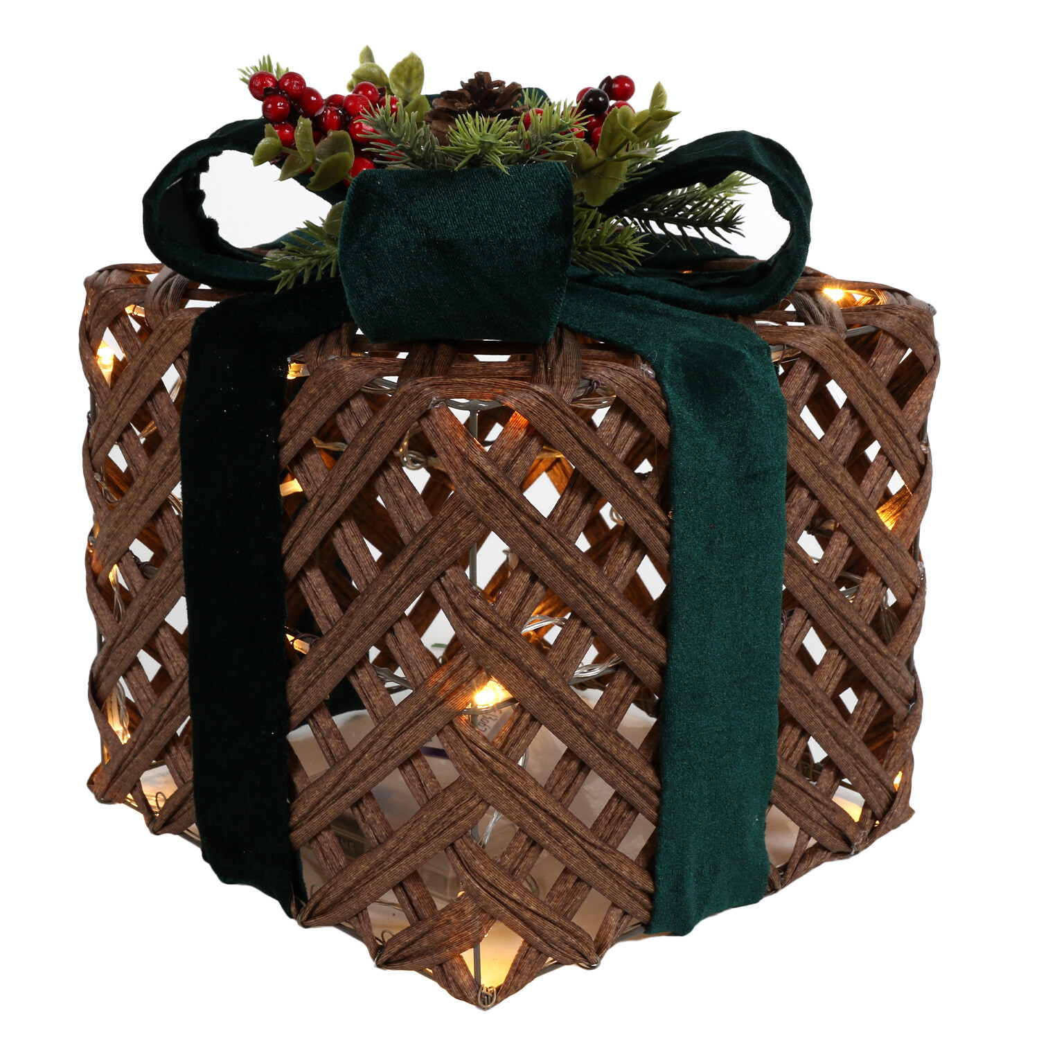 Royal Emerald Green LED Velvet Presents Set of 3 Image 4