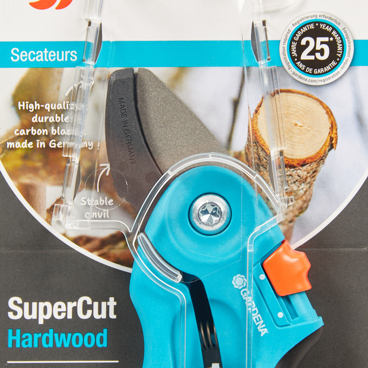 Gardena SuperCut Hardwood Secateurs - Blue Image 2