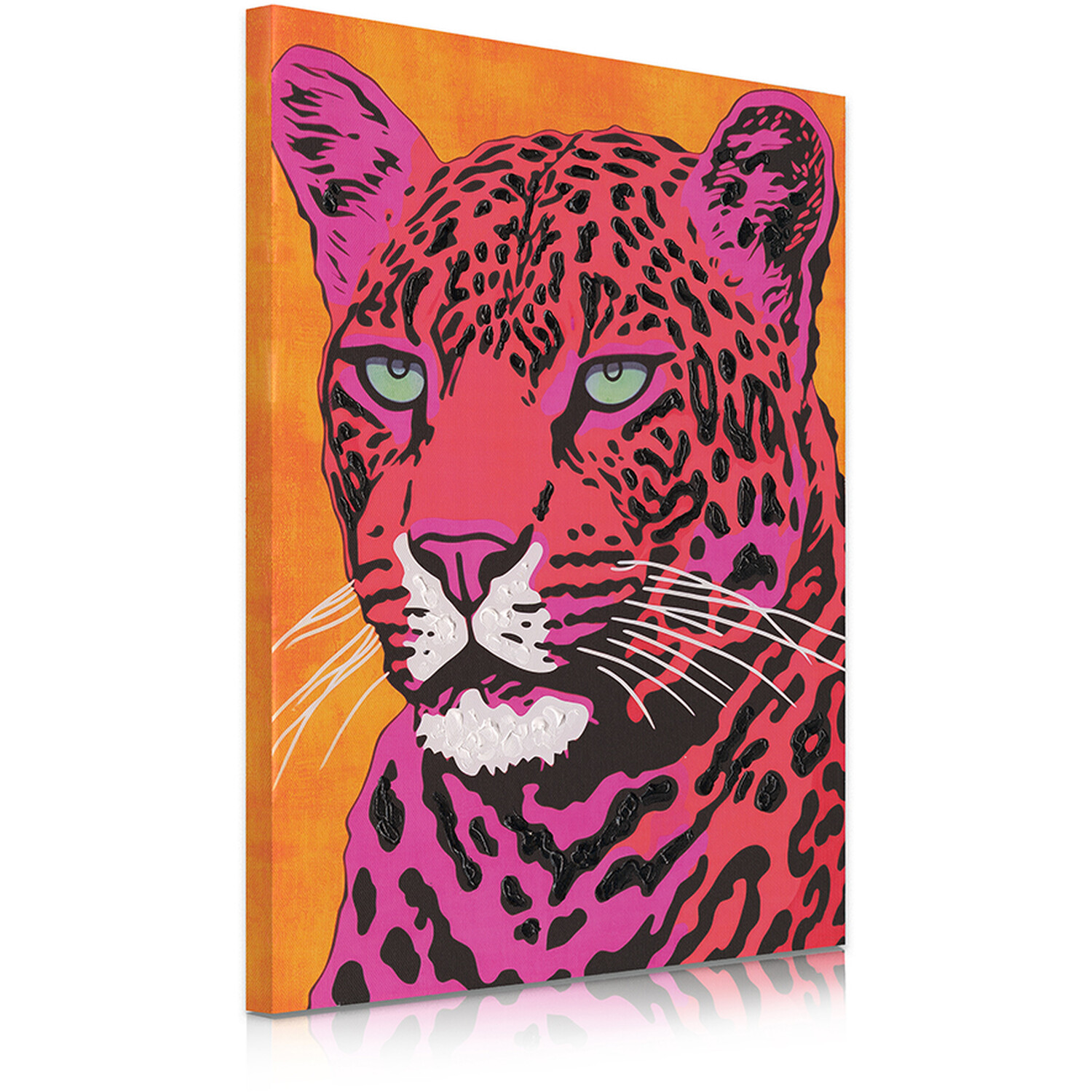 Vivid Feline Hand Painted Canvas Image 6