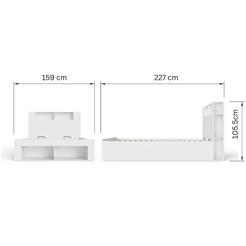 GFW Anya King Size White Wooden Ottoman Bed with SC Bonnell Mattress Image 9