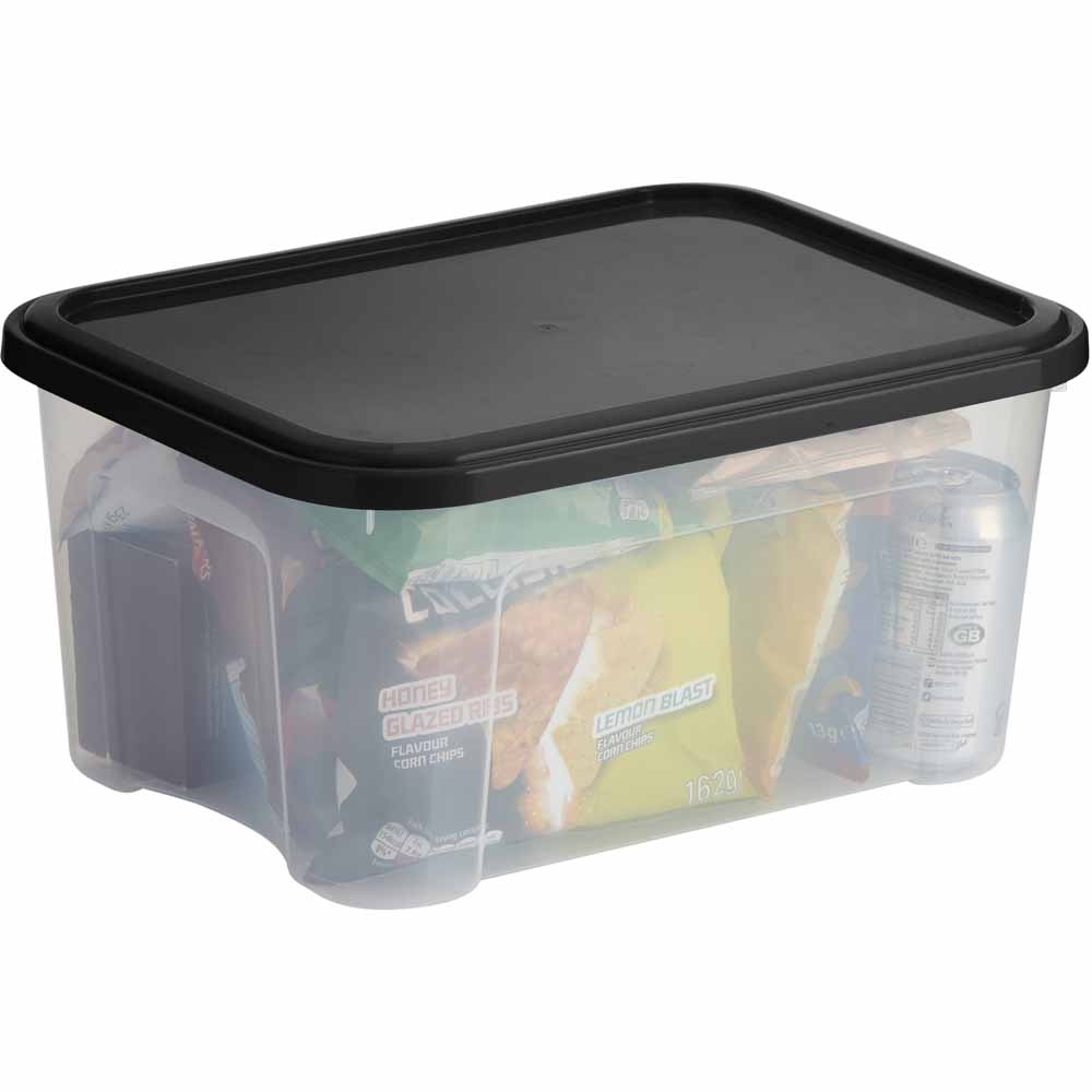 wilko 14L Modular Storage Box with Lid Image 2