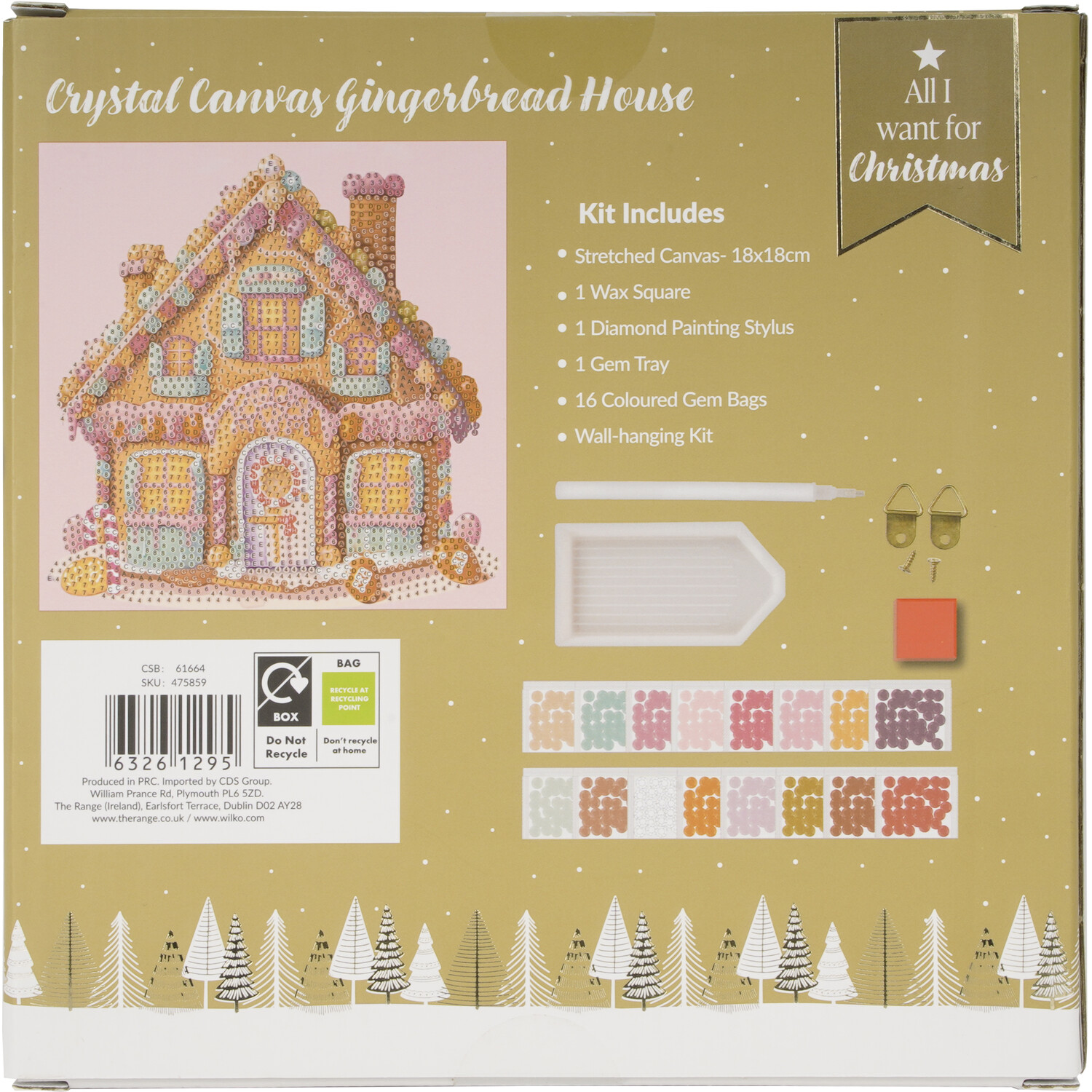 Crystal Canvas Gingerbread House Kit Neutral Image 2