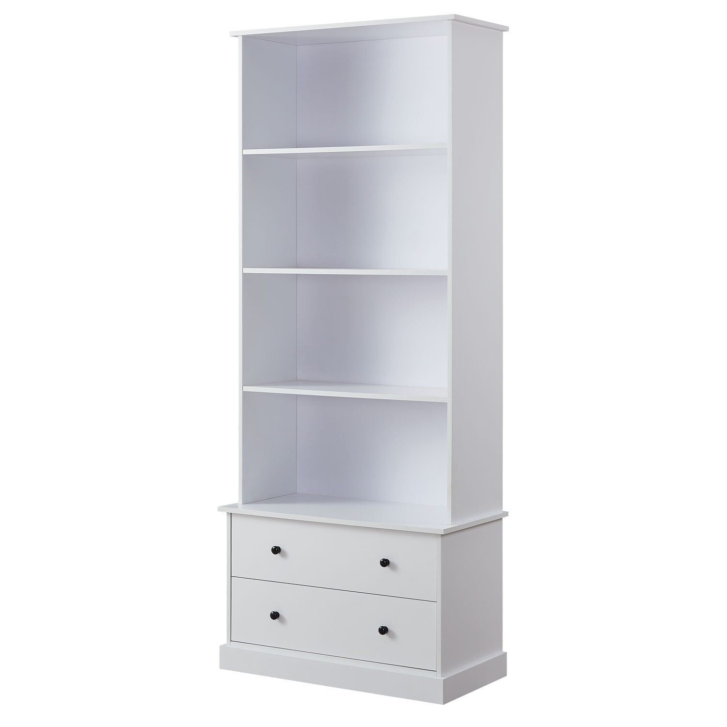 Windsor 2 Drawer 4 Shelf White Bookcase Image 2