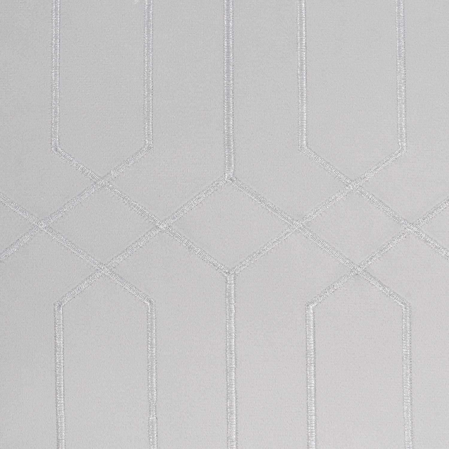 Divante Hampton Silver Geometric Embroidered Cushion 50 x 50cm Image 2