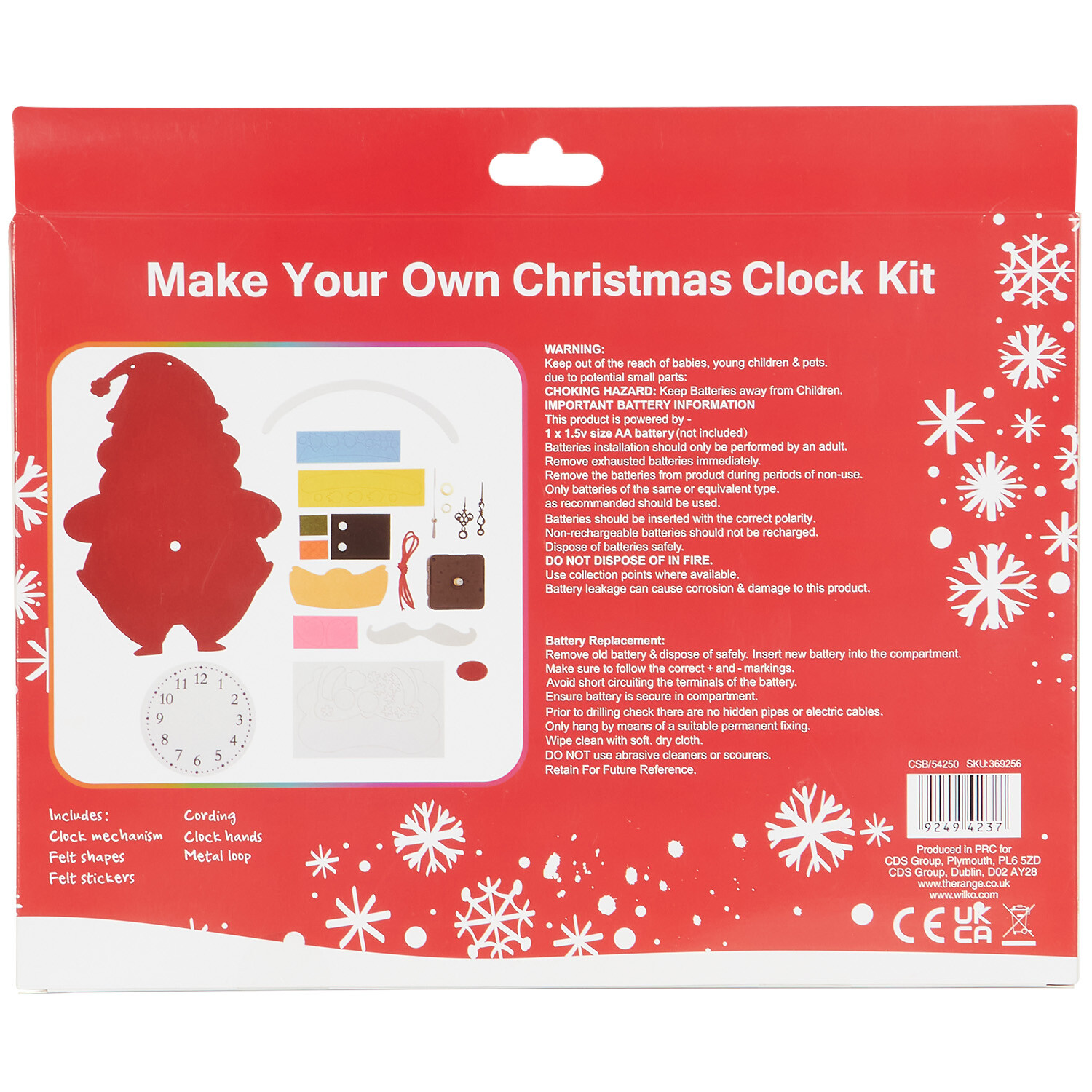 Christmas Make Your Own Clock Kit - Multicolour Image 4