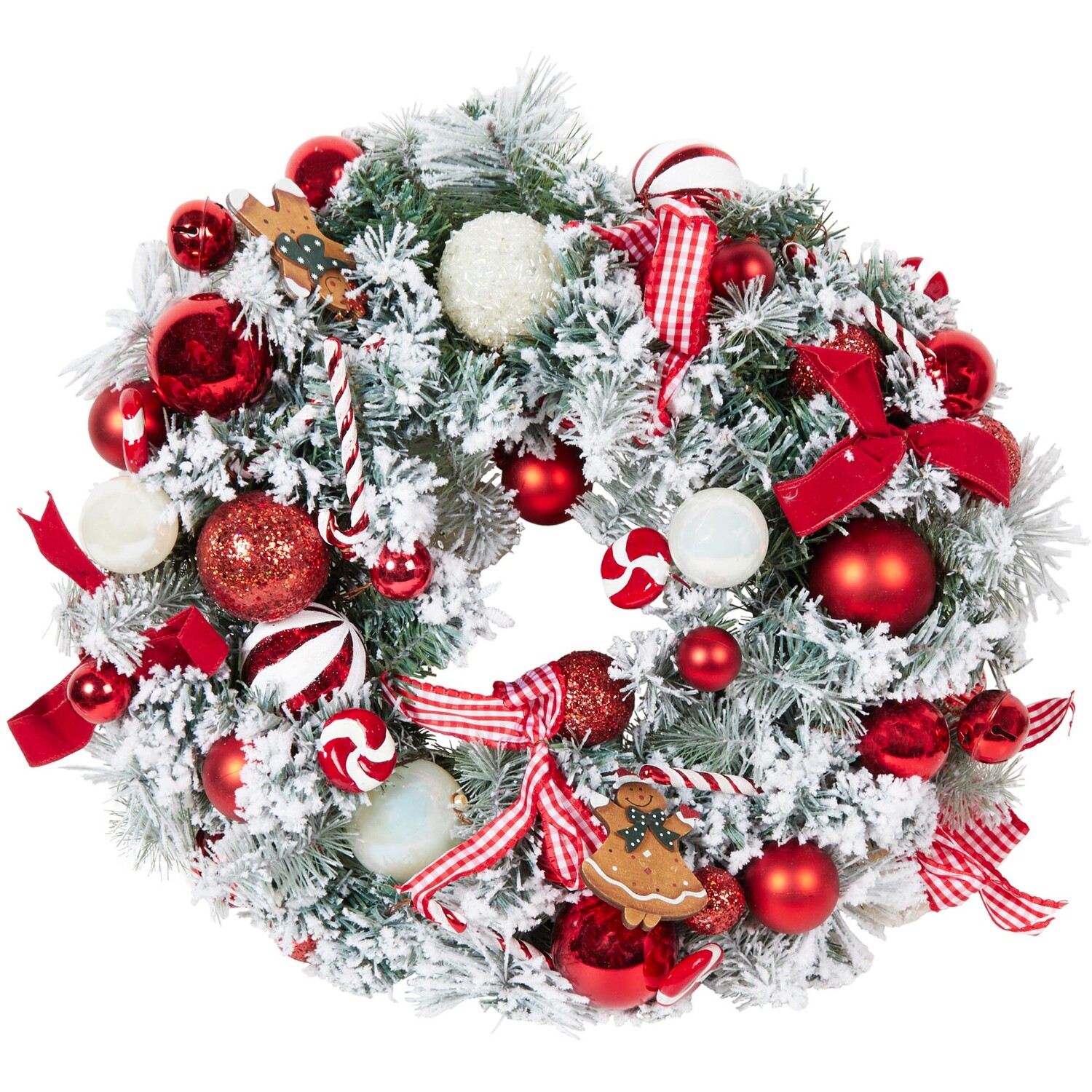 Candy Cane & Gingerbread Wreath Image 1