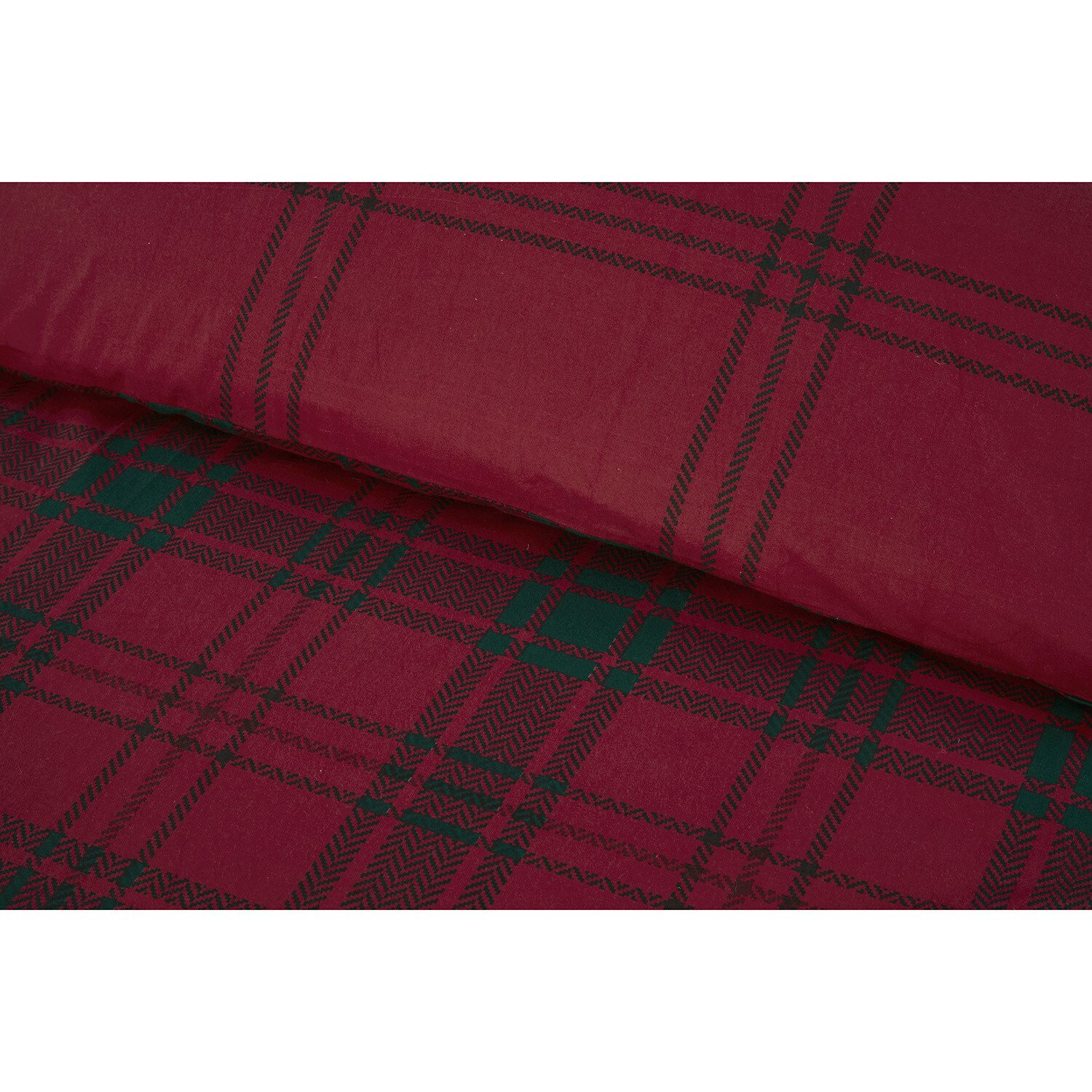 Kirkland Check Duvet Cover and Pillowcase Set - Red / Single Image 4