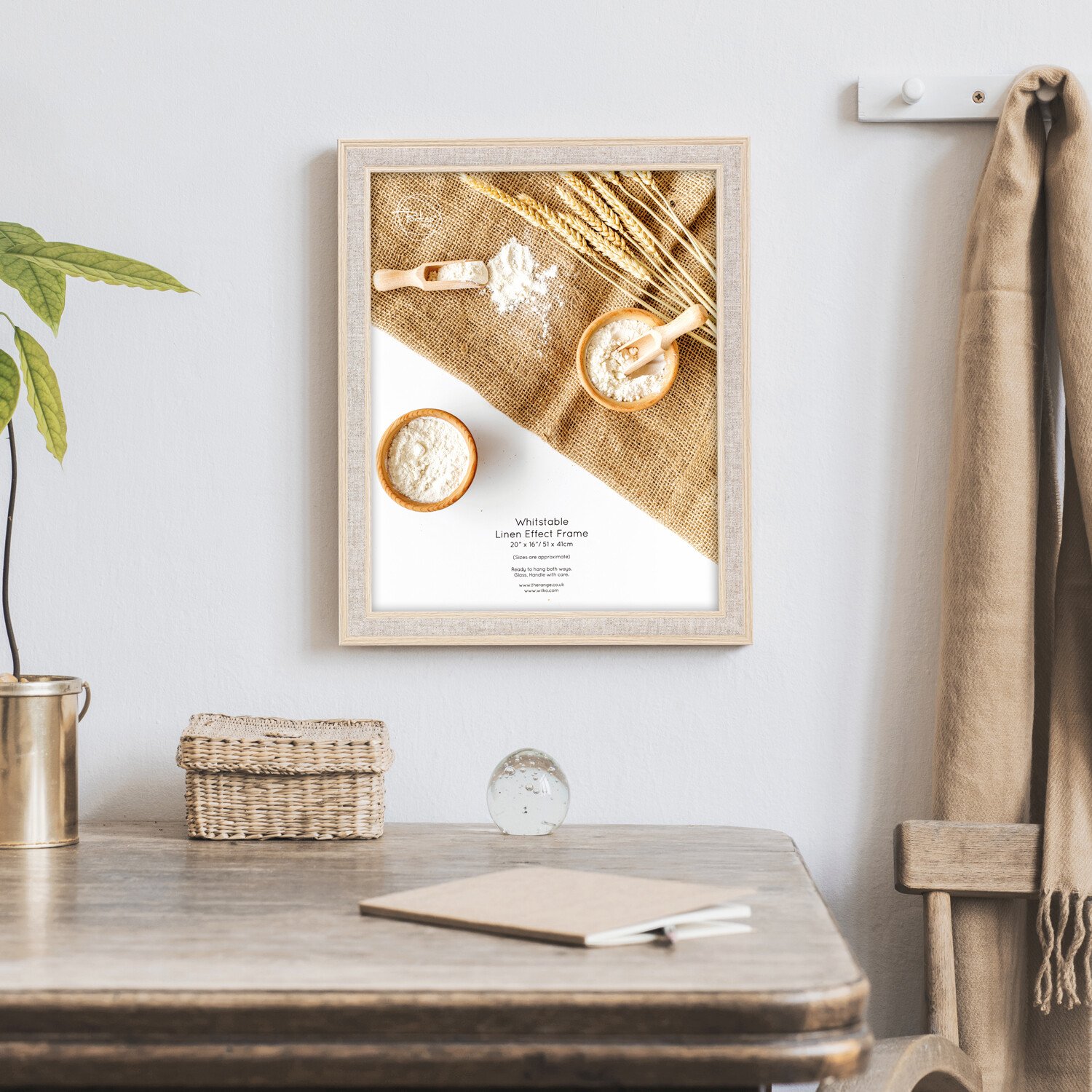 Whitstable Linen Effect Frame - Brown / 16 x 20 inch Image 4