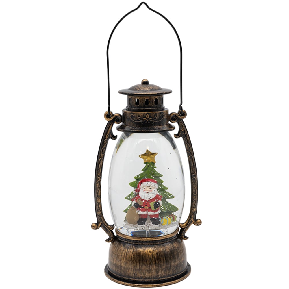 Marco Paul Snow Swirl Santa with A Christmas Tree LED Lantern Image 2