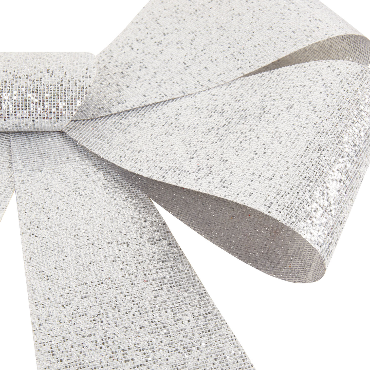 Silver Shimmer Bow Large - Silver Image 4