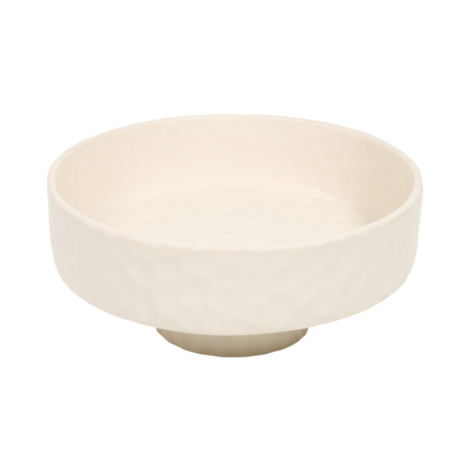 Astrid Cream Dimpled Pedestal Bowl Cream Image 3