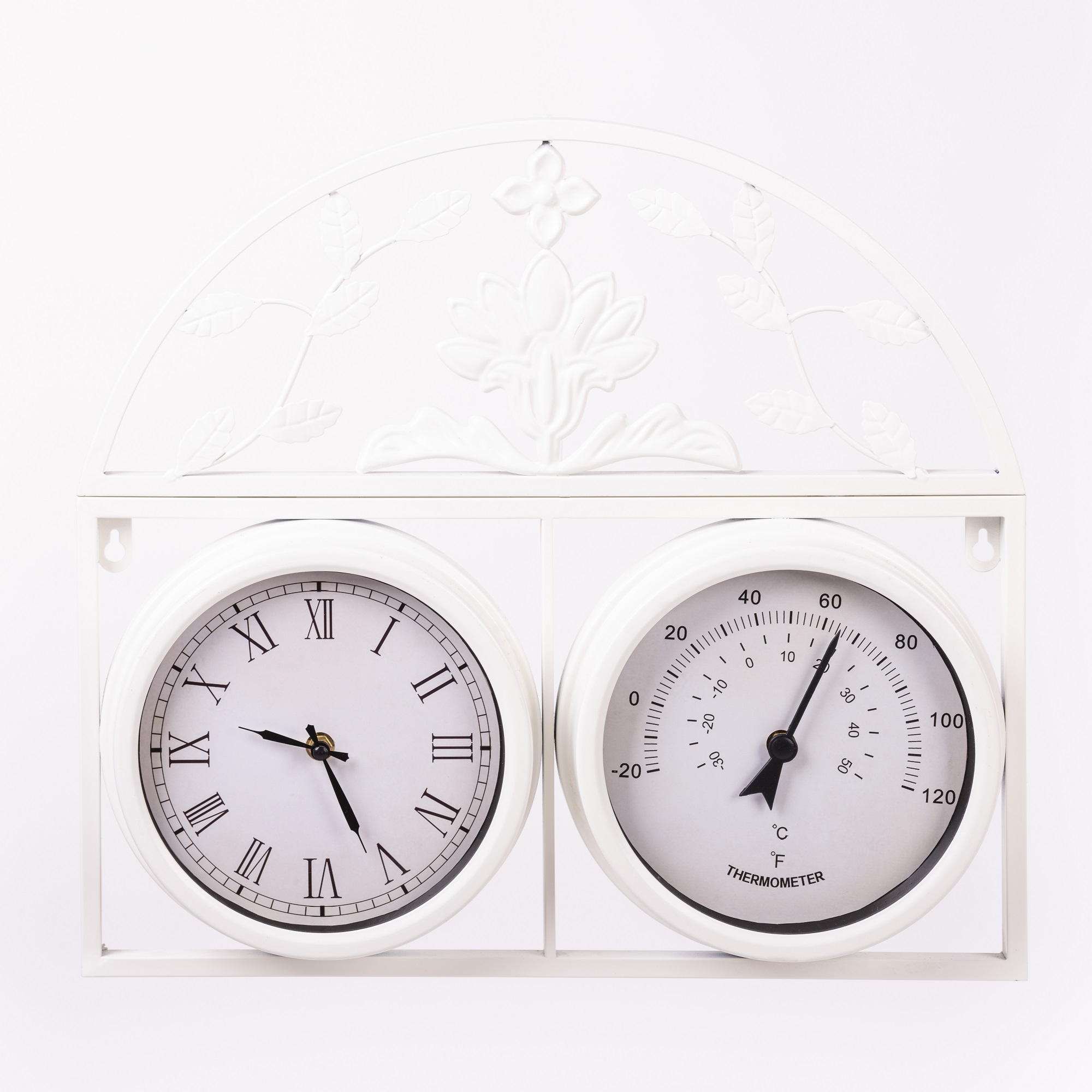 Garden Gear Wyevale Garden Black Floral Pattern Wall Clock and Thermometer Image 4