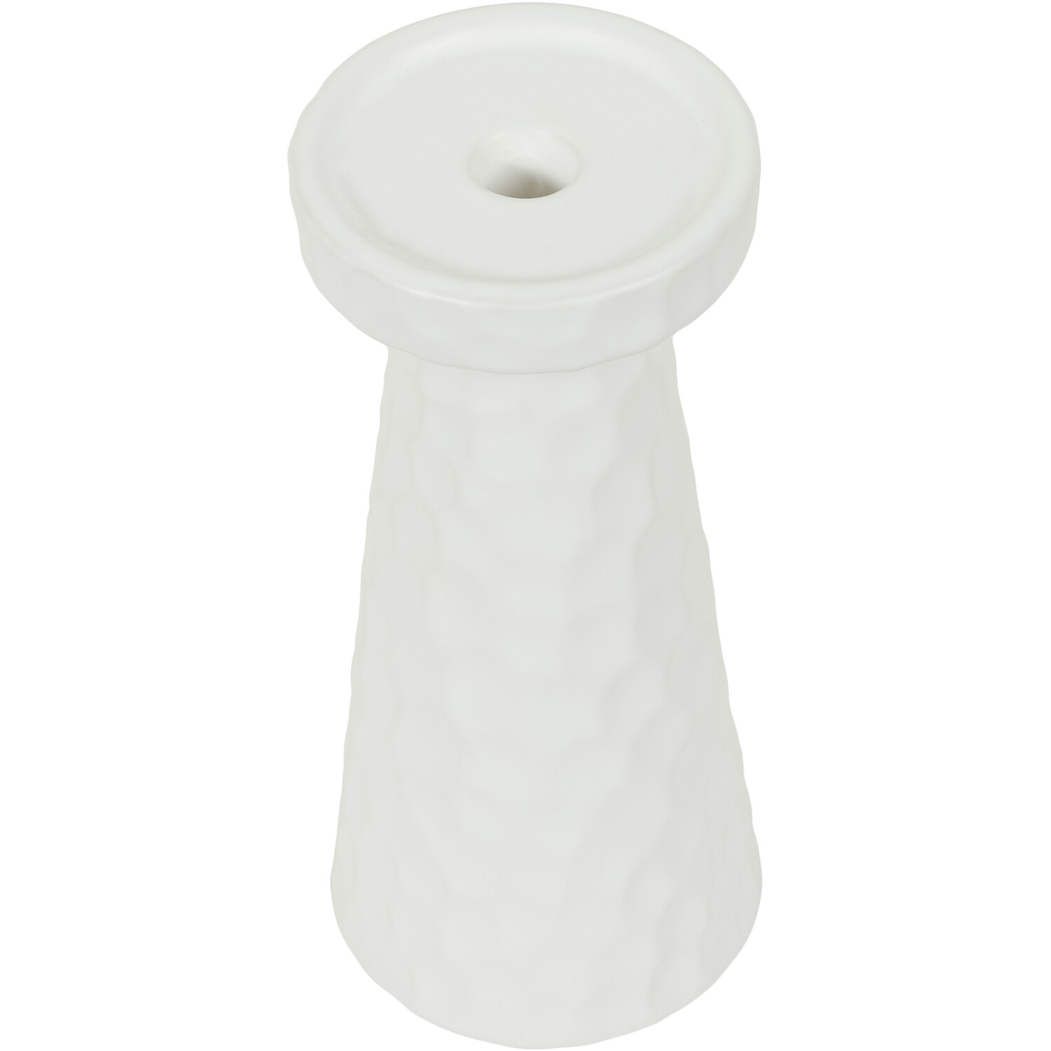 Astrid Hammered Dual Candle Holder - White / 15cm Image 3