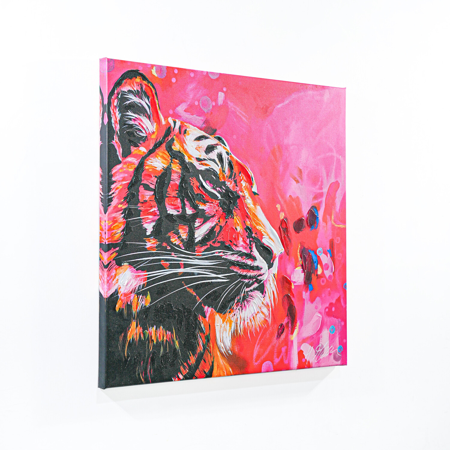Heylie Morris Vivid Tiger Embellished Canvas Pink Image 2
