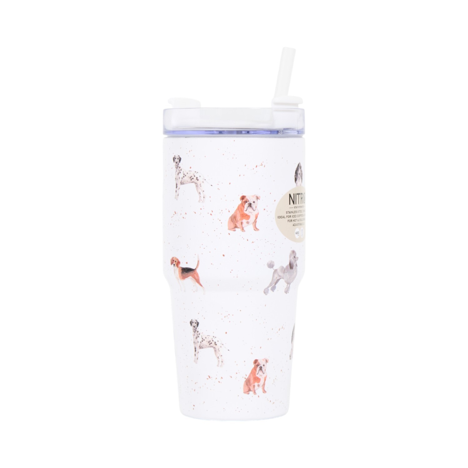 Nitro Dog Print Stainless Steel Vacuum TumblerWhite Image 2