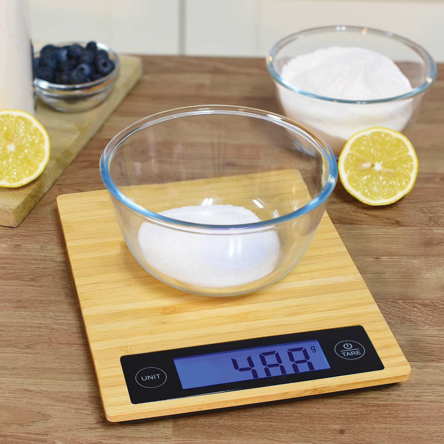 Bamboo Platform Electric Scale 5kg - Wood Image 2