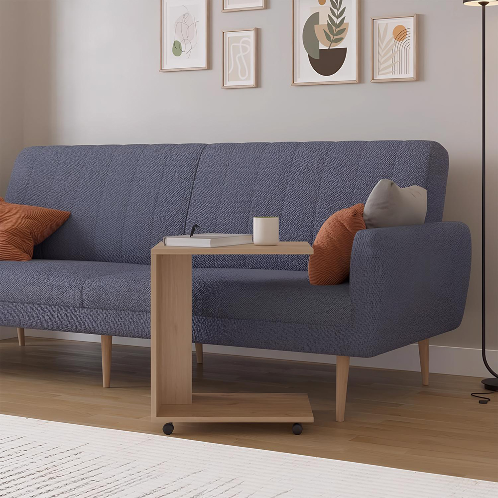 FWStyle Large Oak Effect Mobile Sofa Laptop Table Image 4