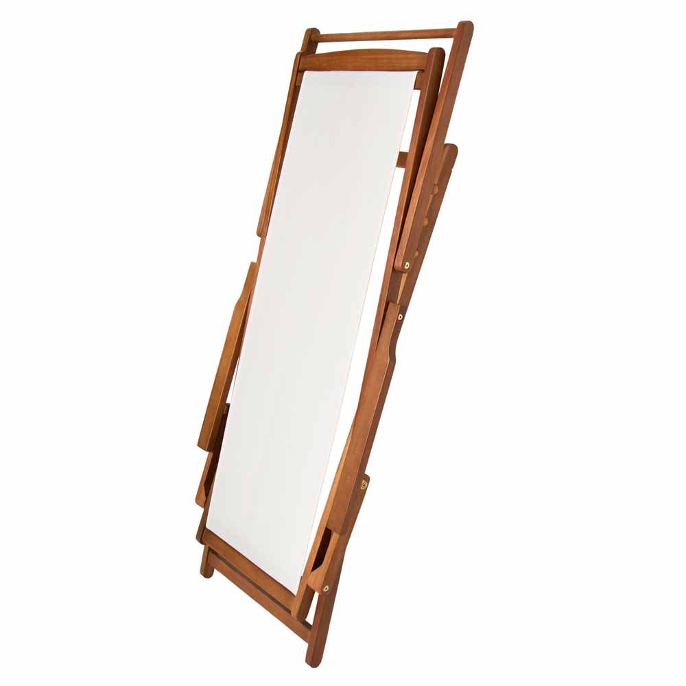 Charles Bentley Cream Eucalyptus Wooden Deck Chair Image 7