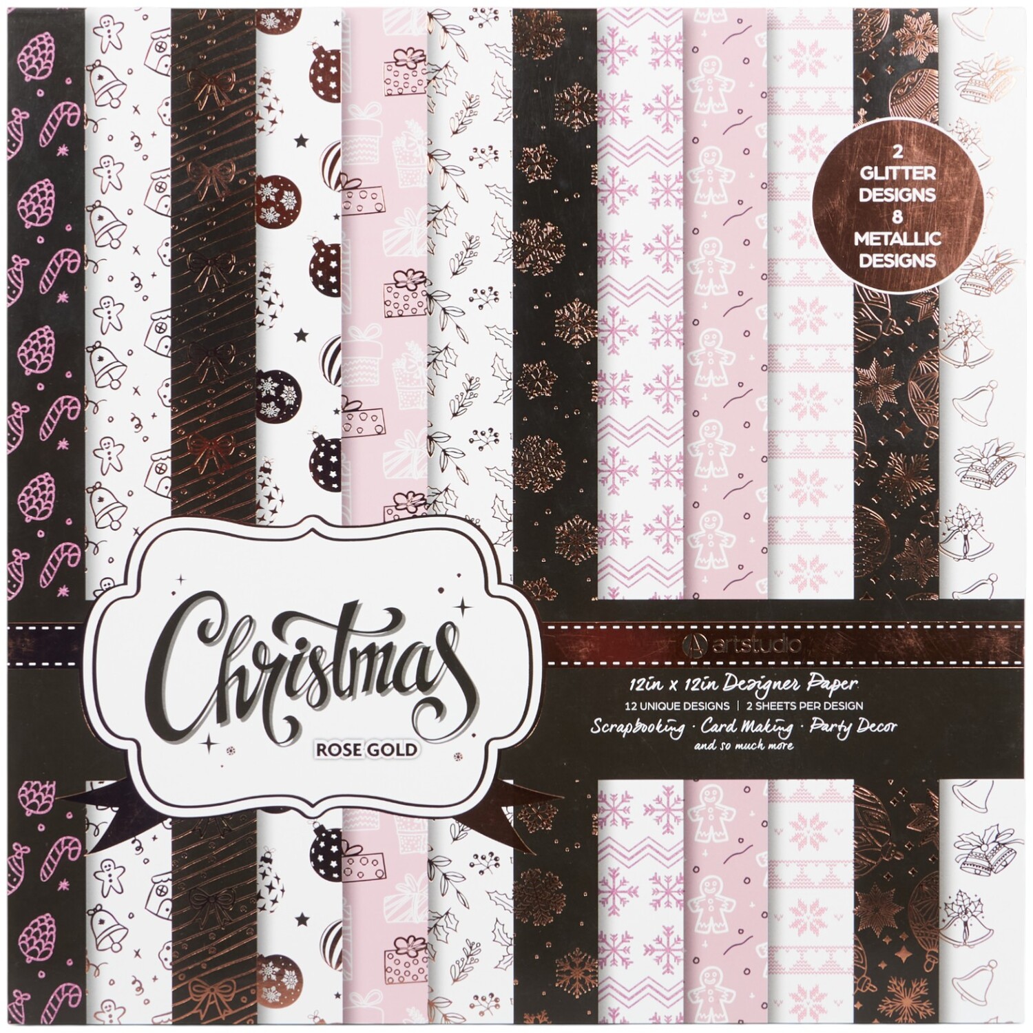 Metallic Foiled Christmas Paper Pad Image 3